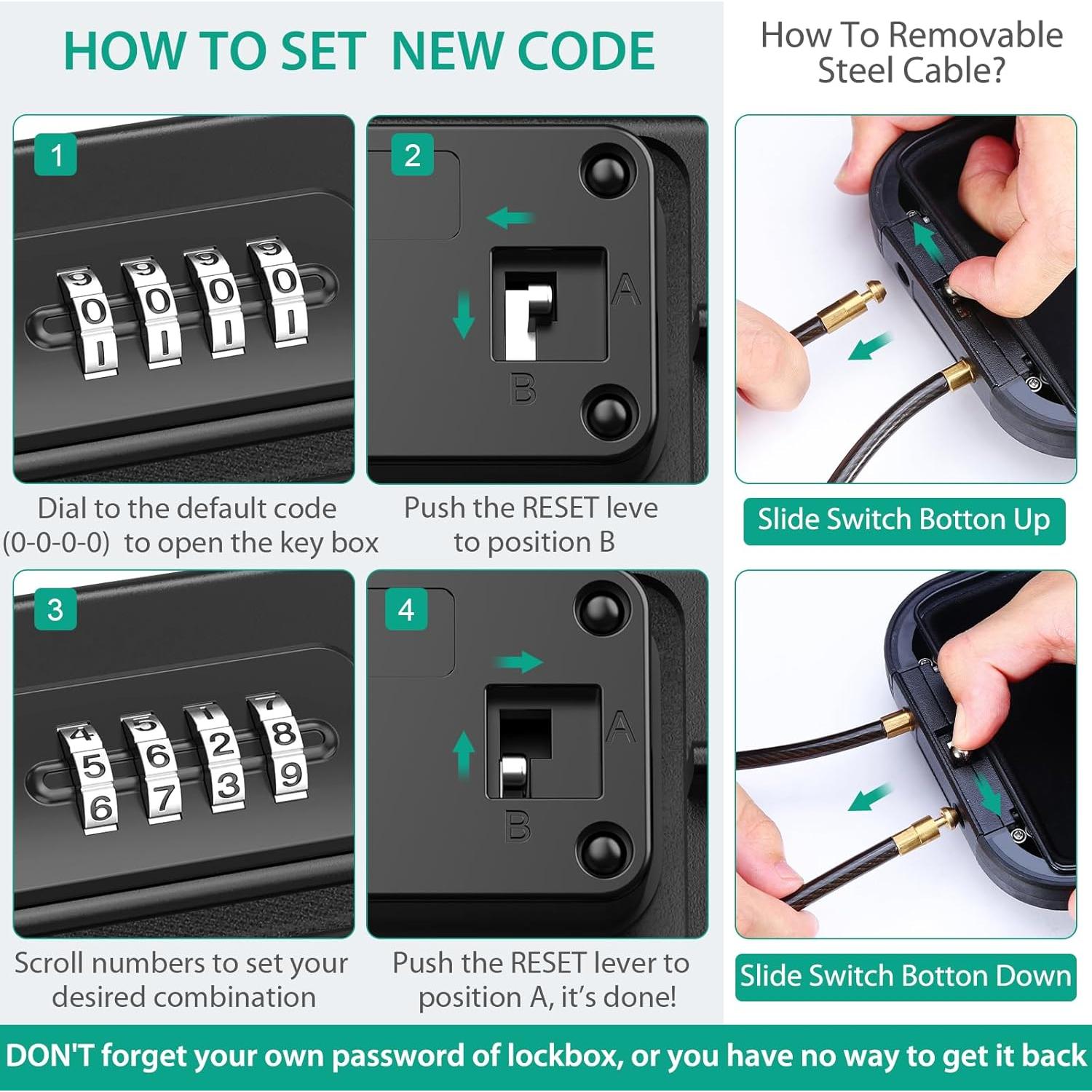Caja de Seguridad Portátil ORIA, Impermeable, 4 Dígitos, 0.64 kg