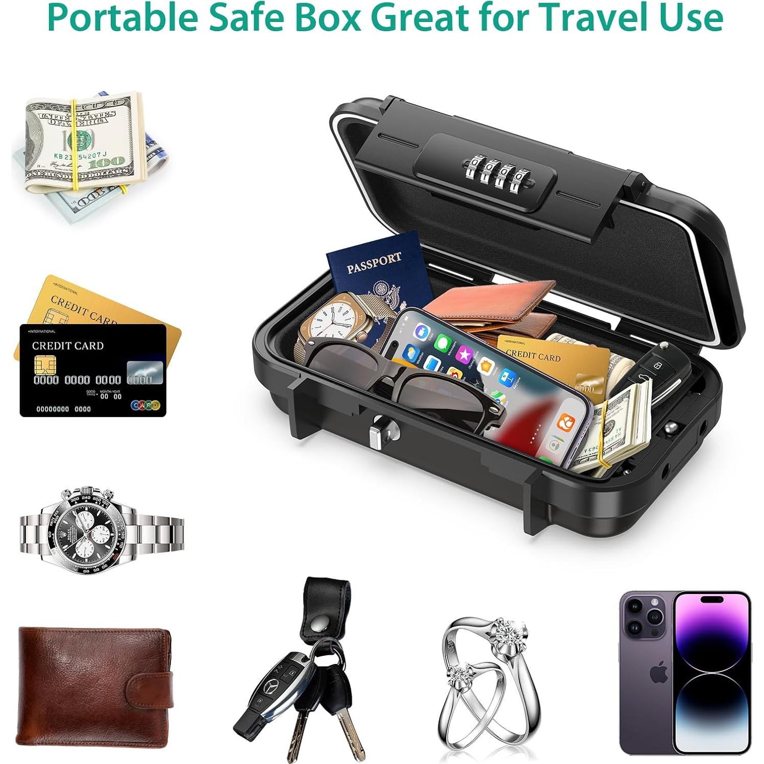 Caja de Seguridad Portátil ORIA, Impermeable, 4 Dígitos, 0.64 kg