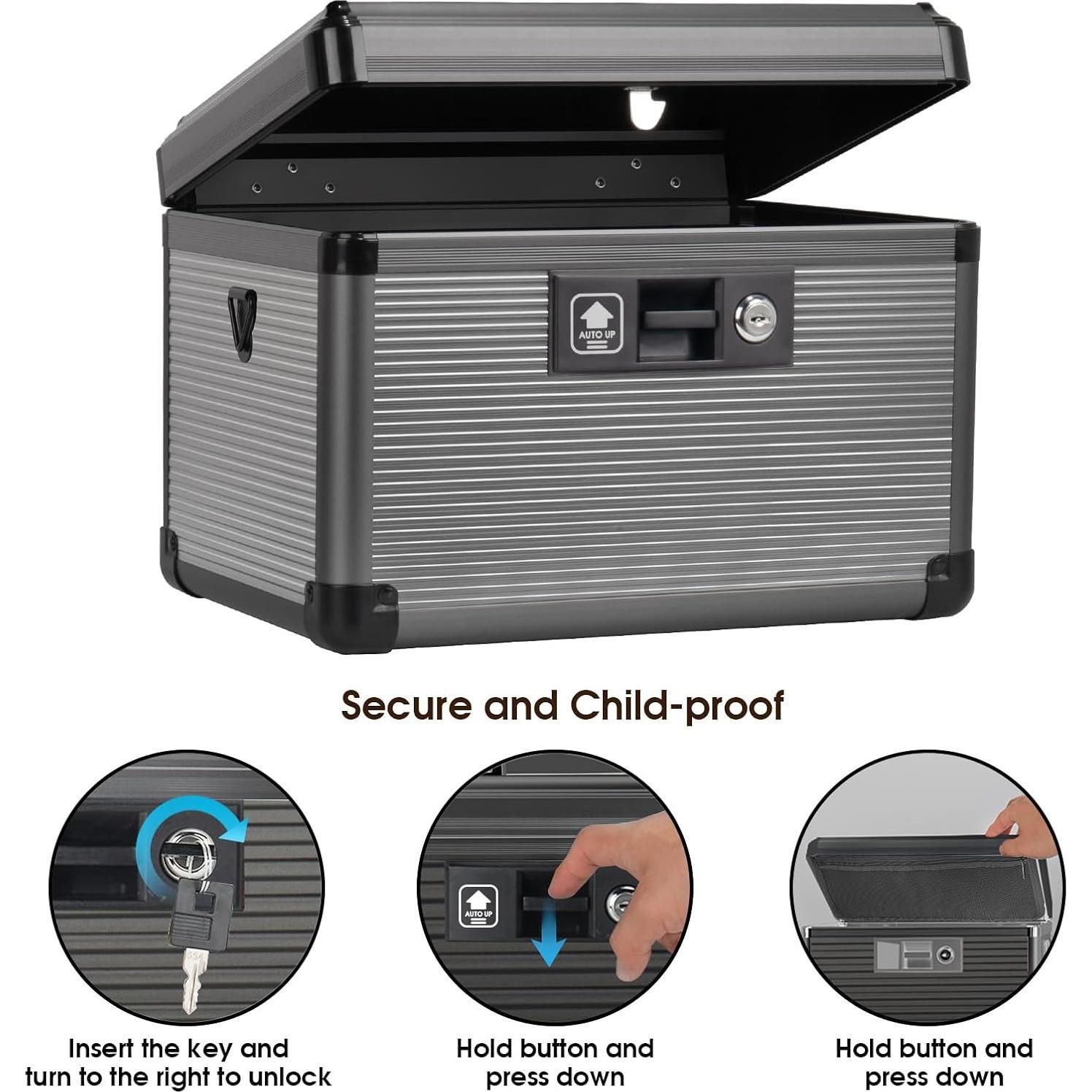 Caja de Seguridad para Medicamentos Lockbako 30.48 cm Negra