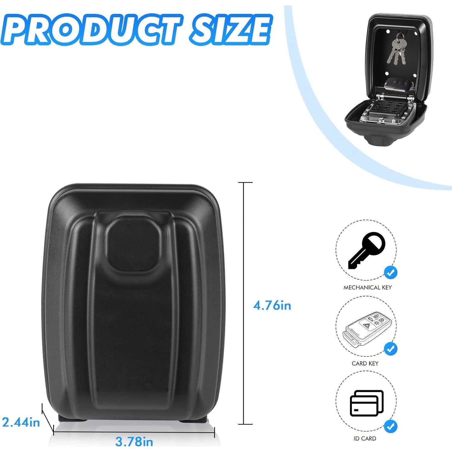 Caja de Llaves POMYDODU con Combinación 12 Dígitos Impermeable