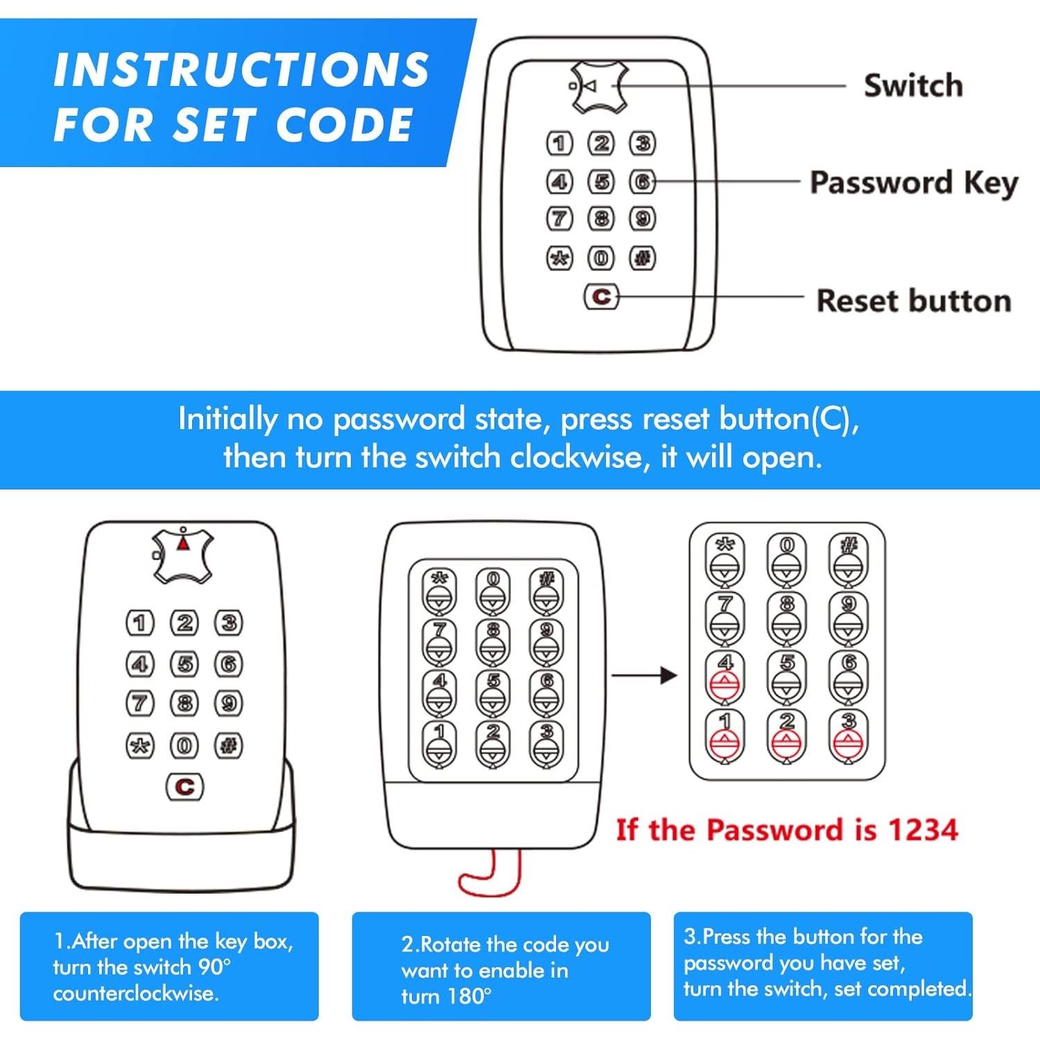 Caja de Llaves POMYDODU con Combinación 12 Dígitos Impermeable