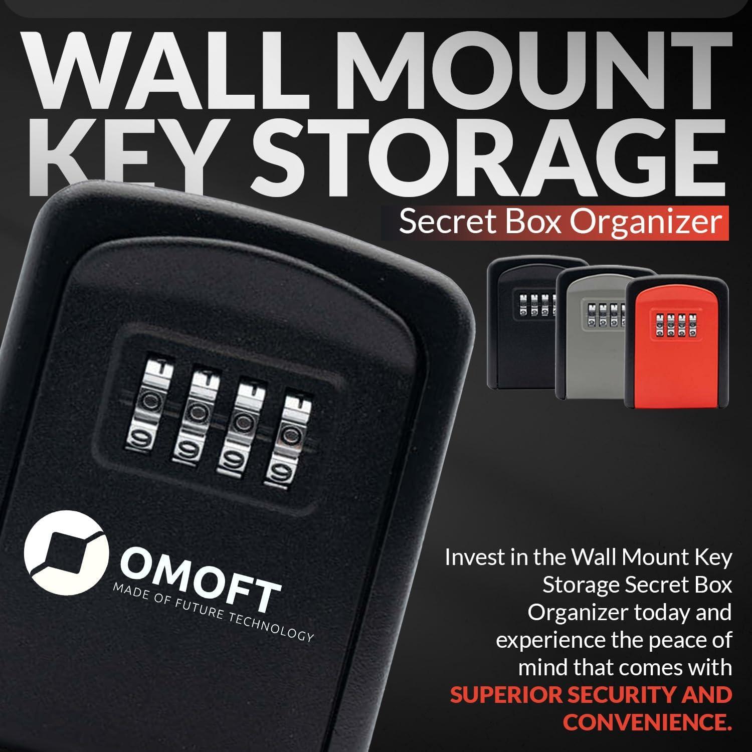 Caja de Almacenamiento de Llaves Omoft, Cerradura 4 Dígitos, Metal