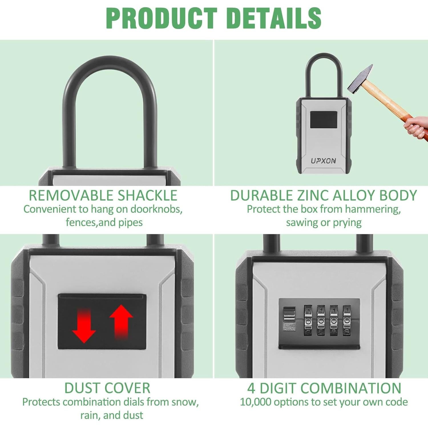 Caja de Llave con Cerradura UPXON Extra Grande Resistente