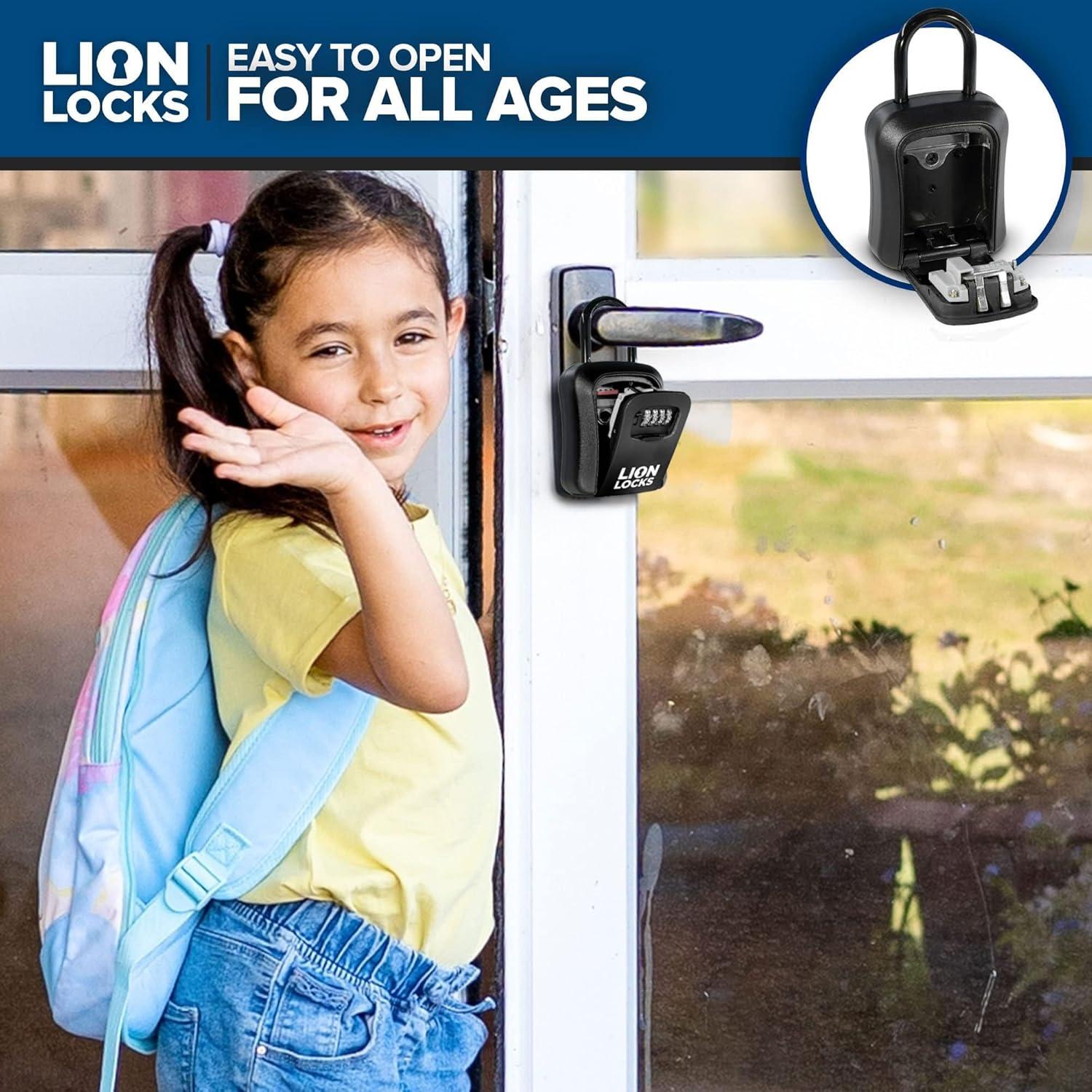 Caja de Seguridad para Llaves Lion Locks, Paquete de 6, Negro