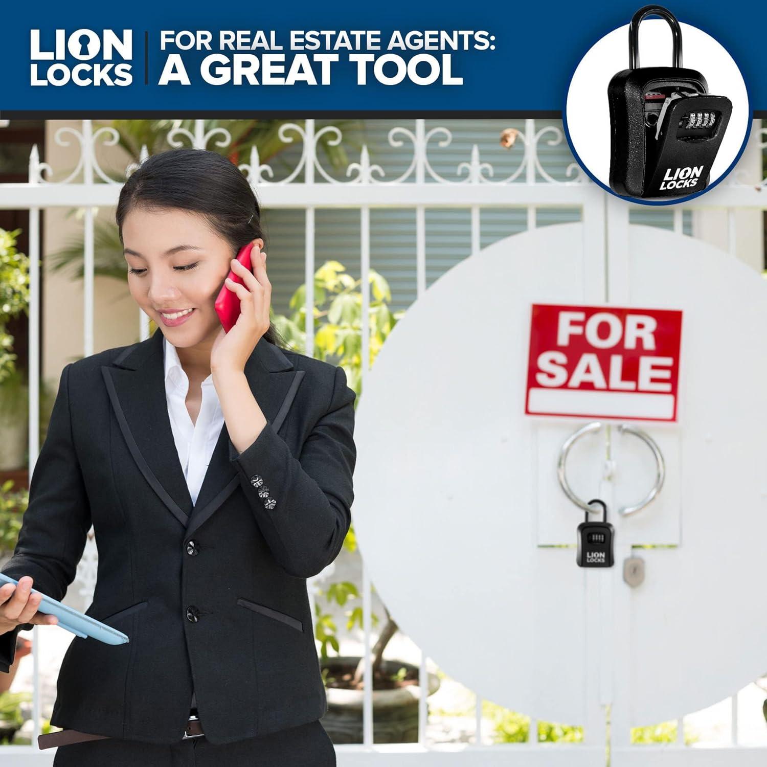 Caja de Seguridad para Llaves Lion Locks, Paquete de 6, Negro