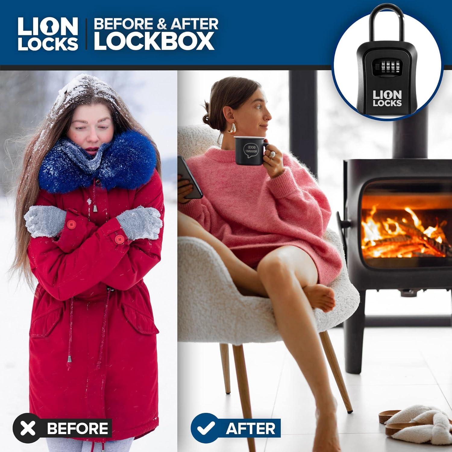 Caja de Seguridad para Llaves Lion Locks, Paquete de 6, Negro