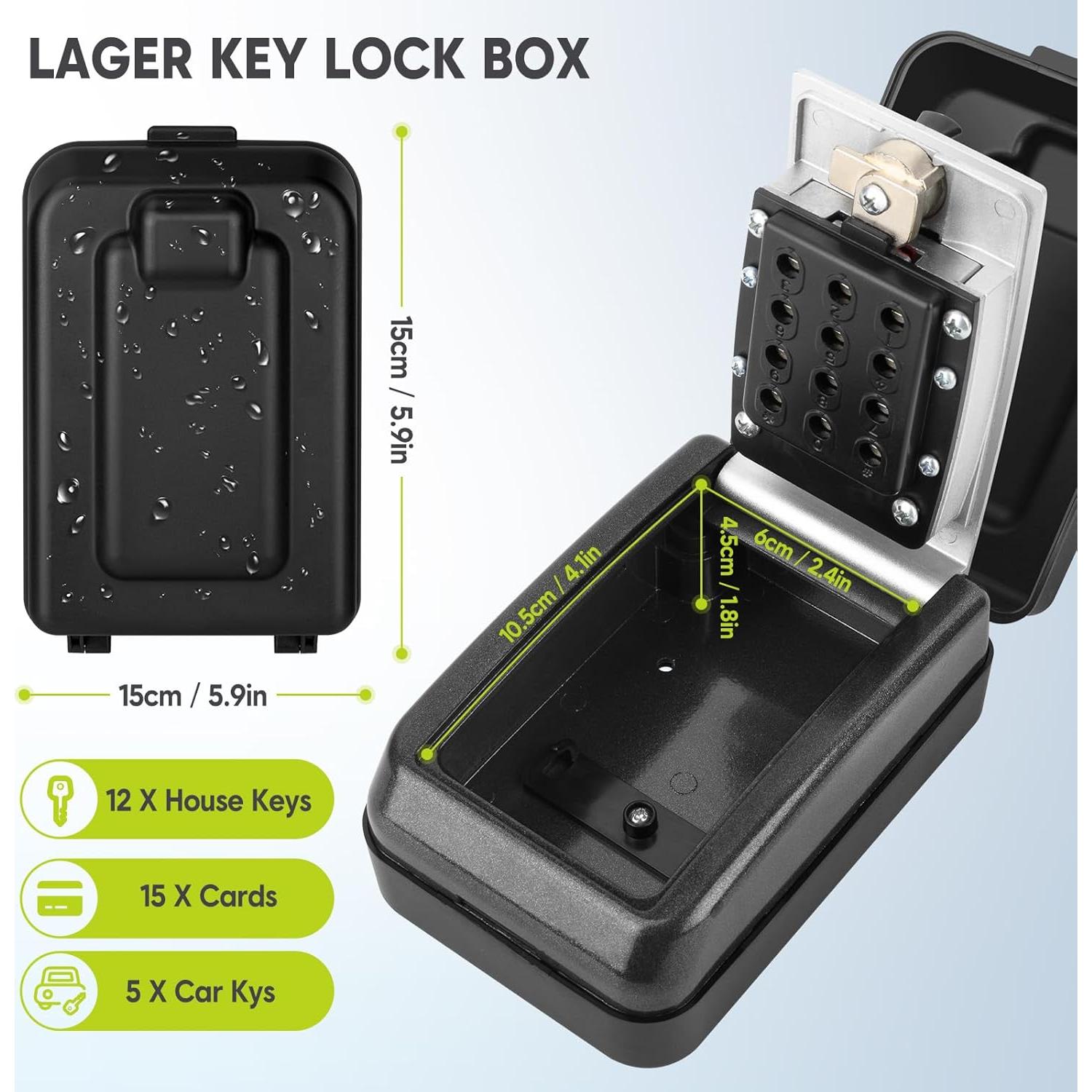 Caja de Llave Resistente al Agua BKNOOU 8109 con Código 12 Dígitos