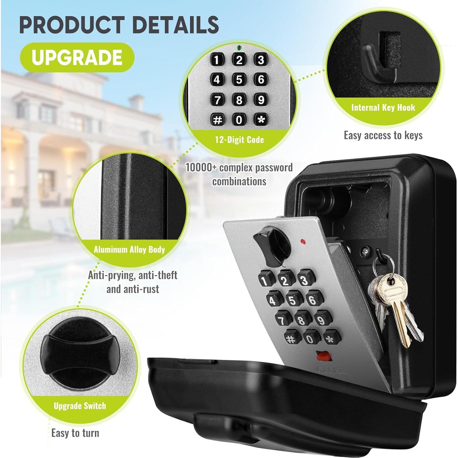 Caja de Llave Resistente al Agua BKNOOU 8109 con Código 12 Dígitos