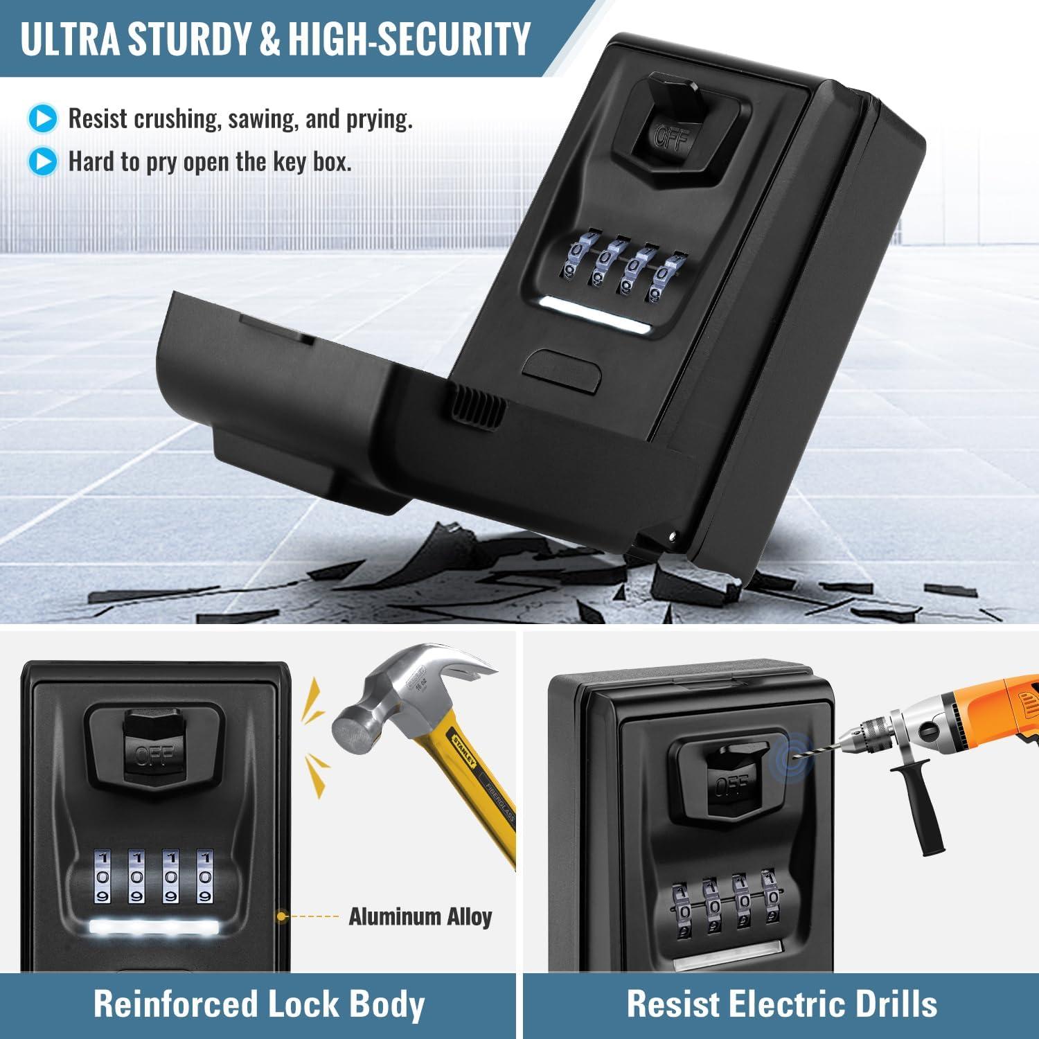 Caja de Llave con Cerradura HUANLANG Montaje en Pared Impermeable