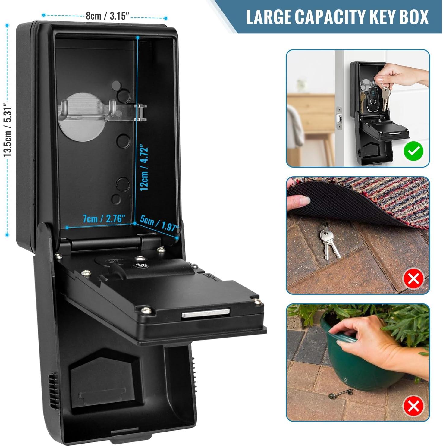 Caja de Llave con Cerradura HUANLANG Montaje en Pared Impermeable