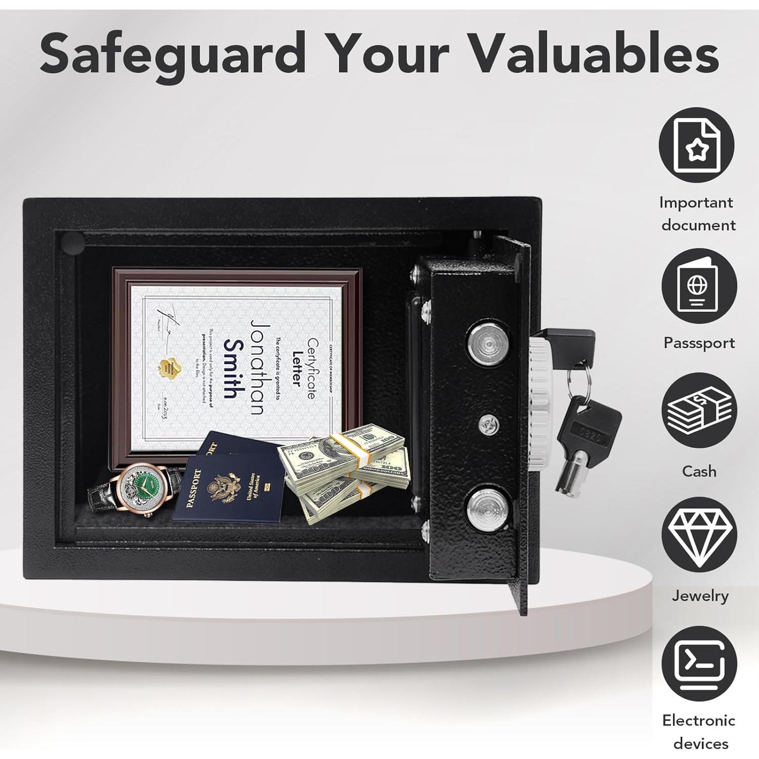 Caja Fuerte Digital FRAIIXAR 0.43 Pies Cúbicos Acero Negro