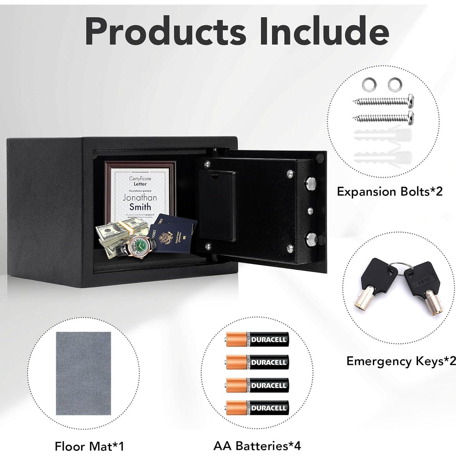 Caja Fuerte Digital FRAIIXAR 0.43 Pies Cúbicos Acero Negro