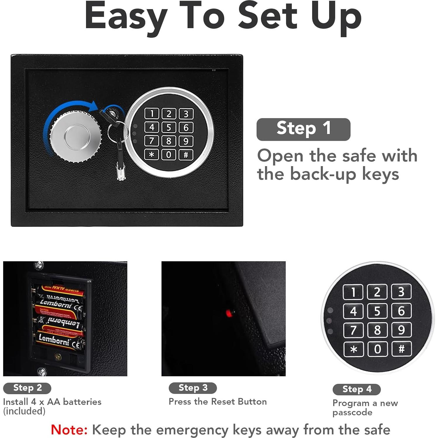 Caja Fuerte Digital FRAIIXAR 0.43 Pies Cúbicos Acero Negro