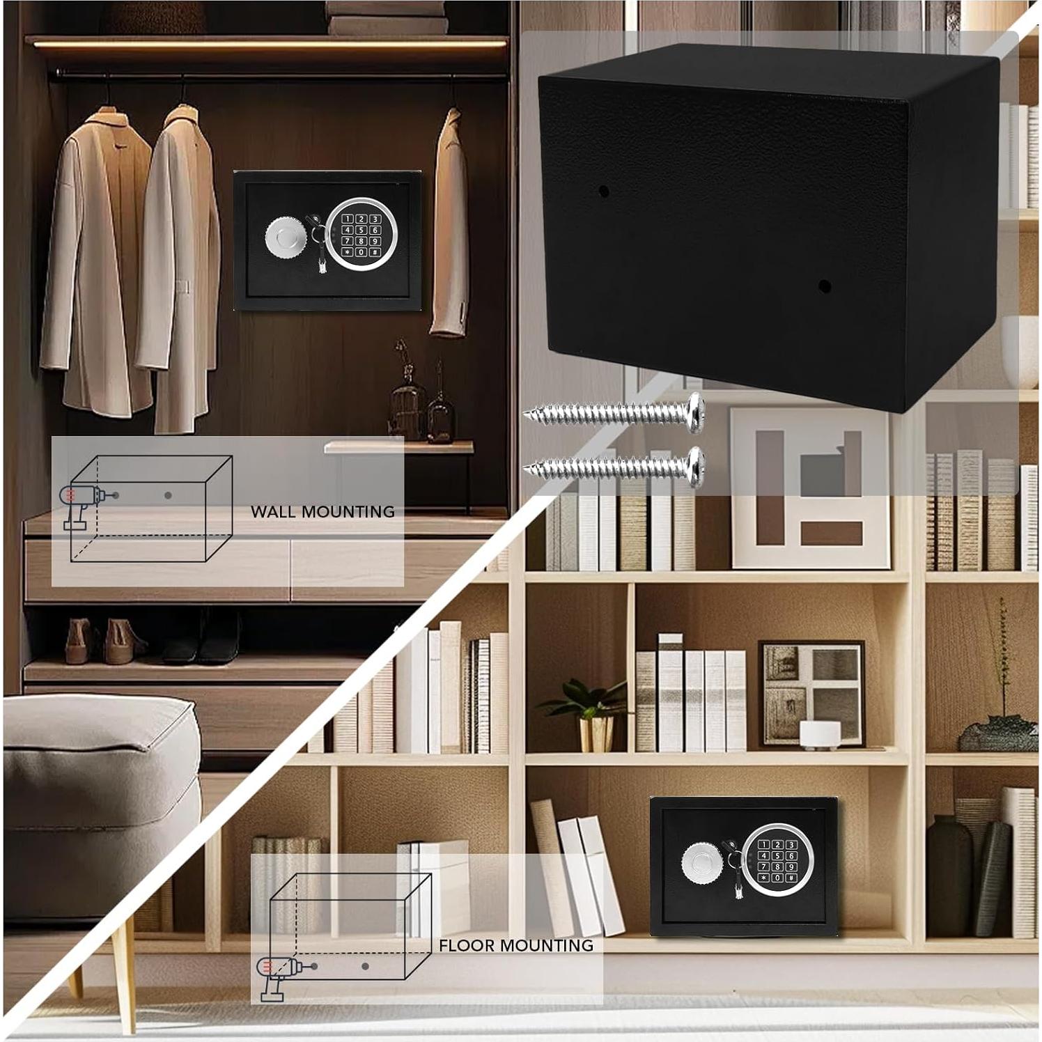 Caja Fuerte Digital FRAIIXAR 0.43 Pies Cúbicos Acero Negro