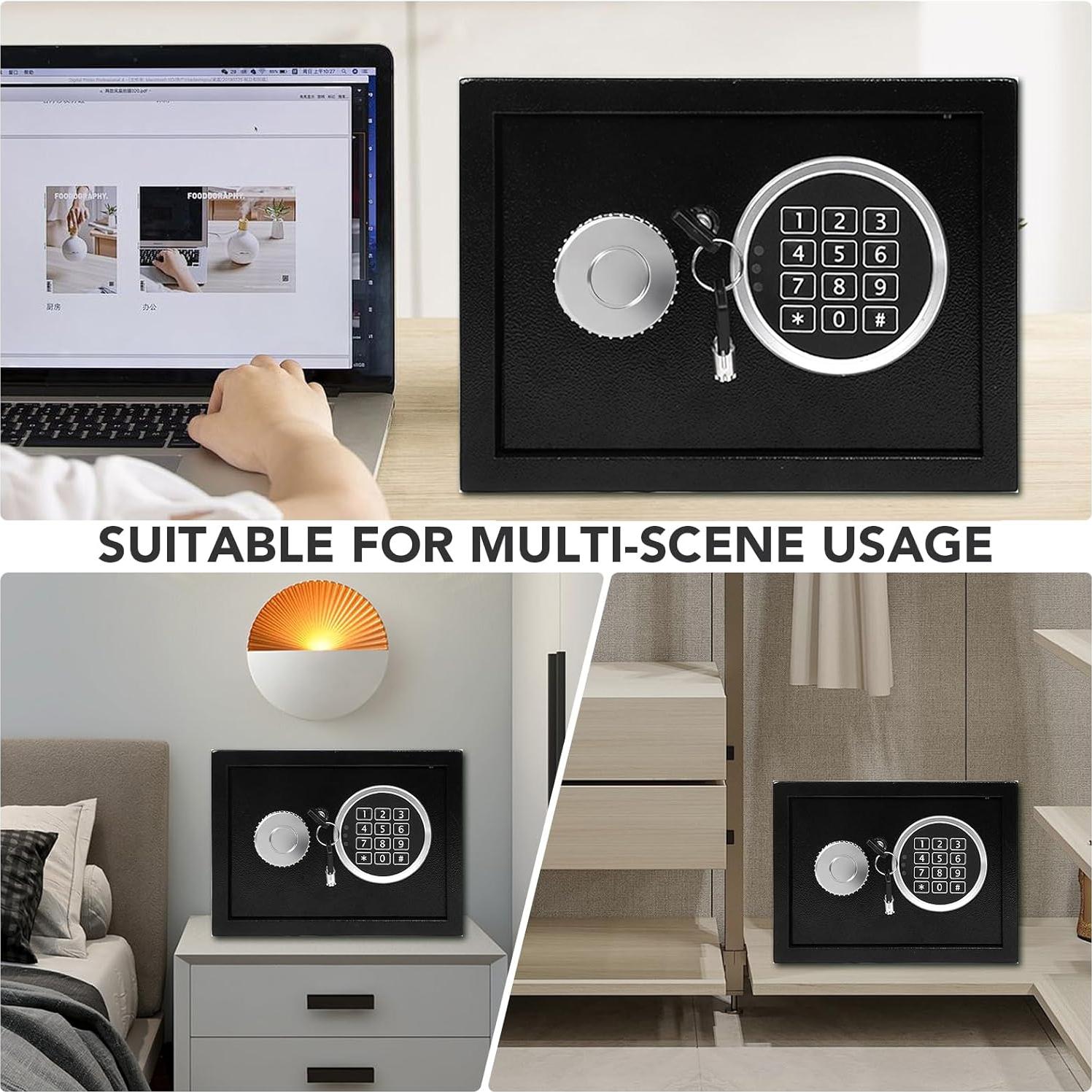 Caja Fuerte Digital FRAIIXAR 0.43 Pies Cúbicos Acero Negro