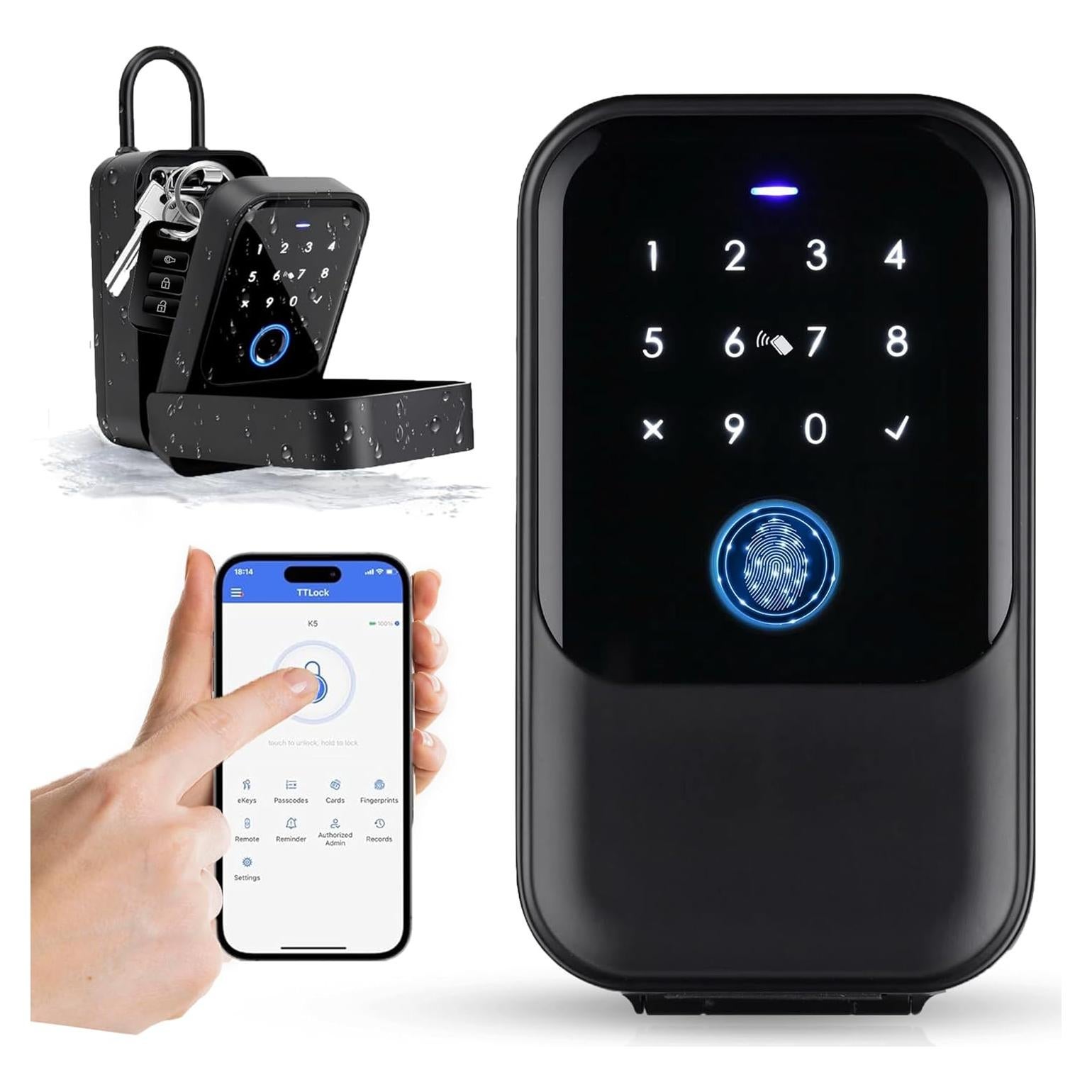 Caja de Seguridad Digital Inalámbrica WARDVANCE - Cerradura Inteligente con App y Huella Digital