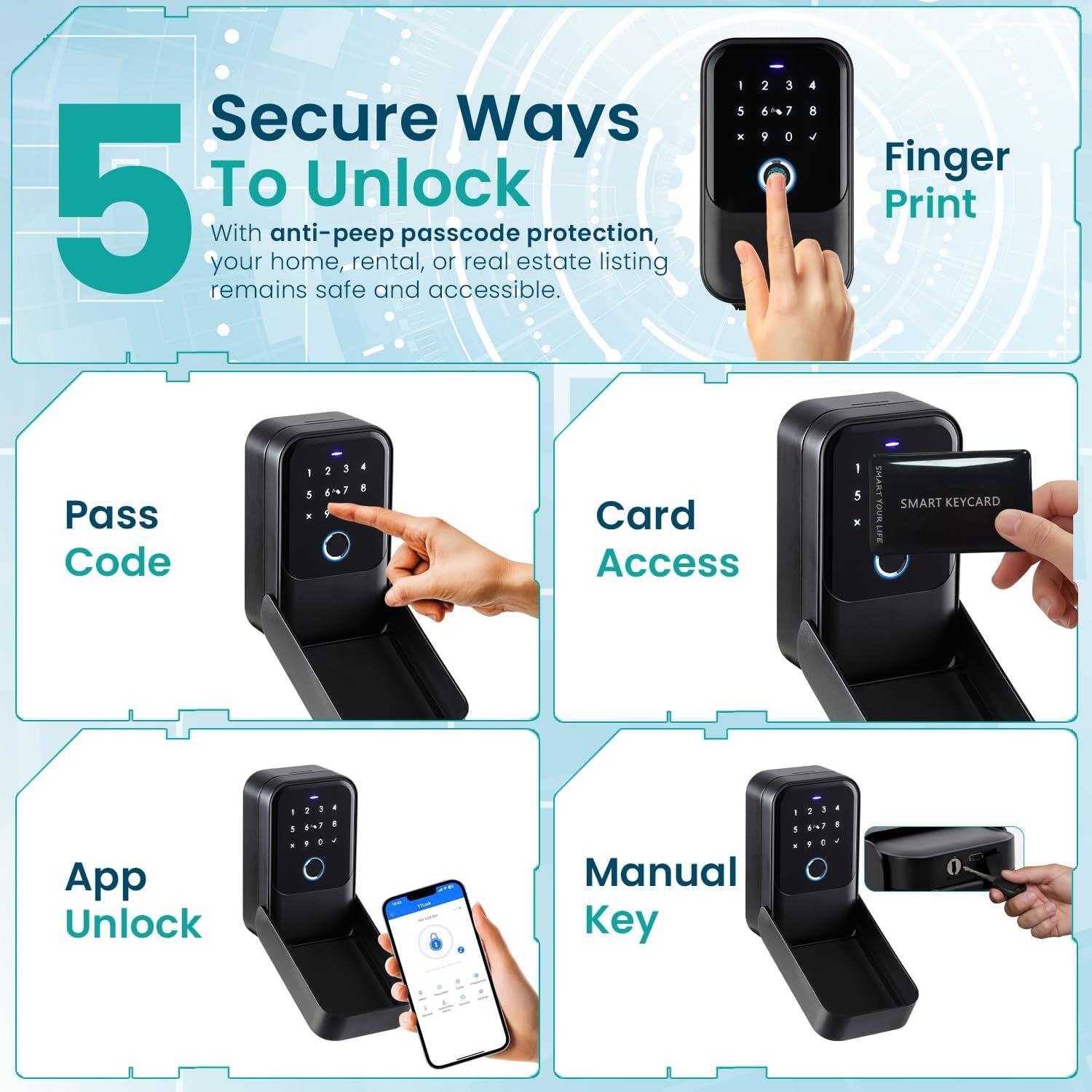 Caja de Seguridad Digital Inalámbrica WARDVANCE - Cerradura Inteligente con App y Huella Digital