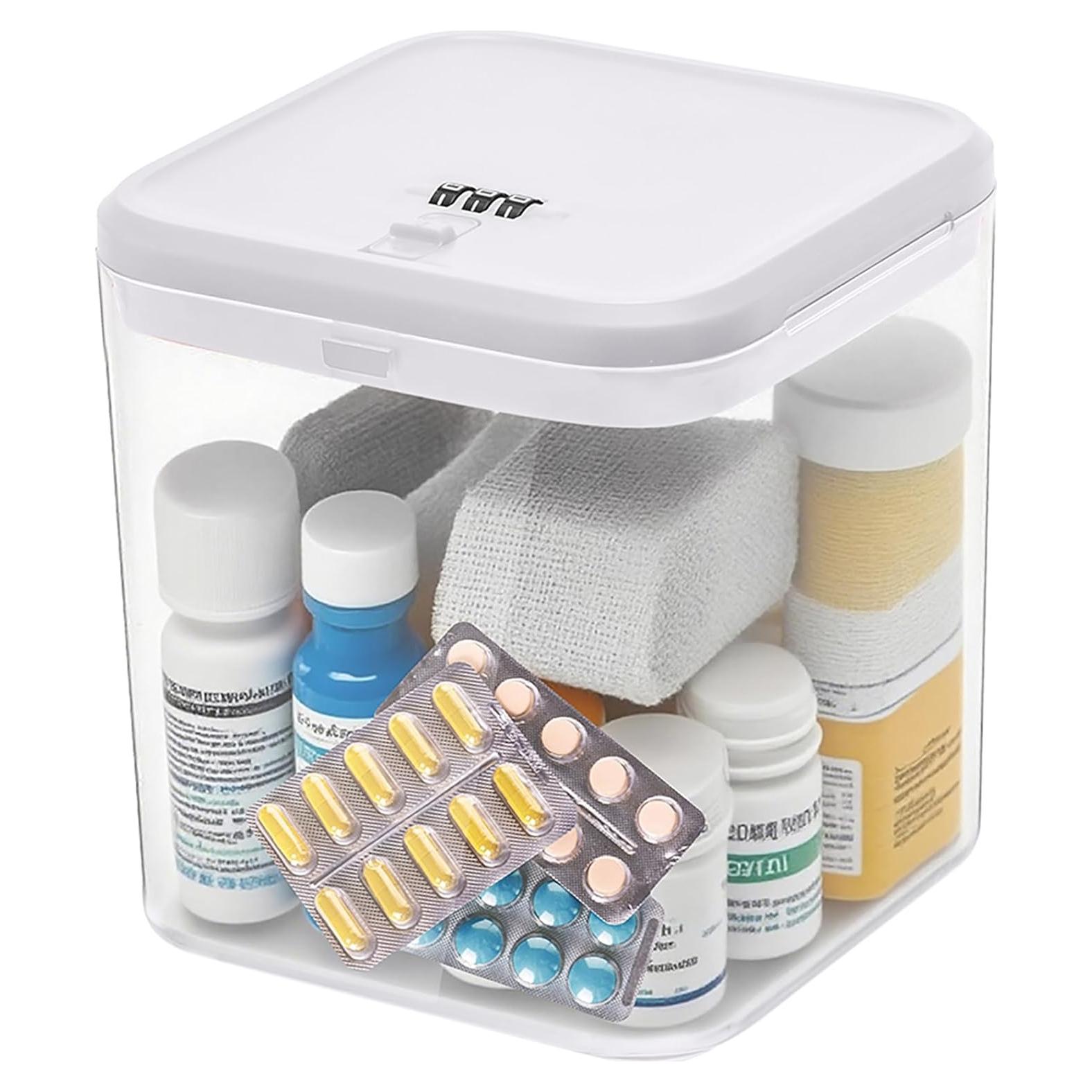 Caja de Almacenamiento EMLTHORY Bloqueable Transparente 14x14x16cm