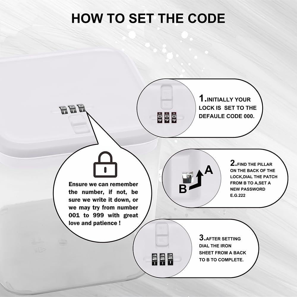 Caja de Almacenamiento EMLTHORY Bloqueable Transparente 14x14x16cm