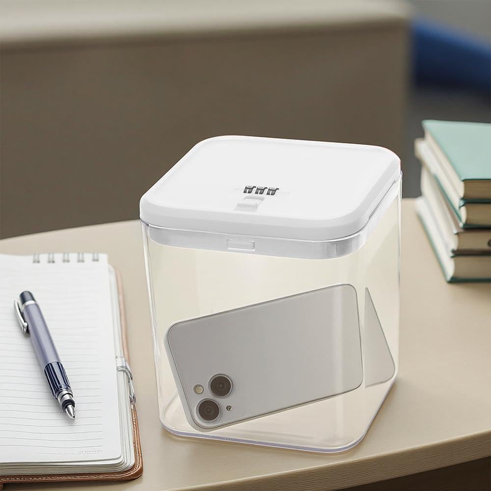 Caja de Almacenamiento EMLTHORY Bloqueable Transparente 14x14x16cm