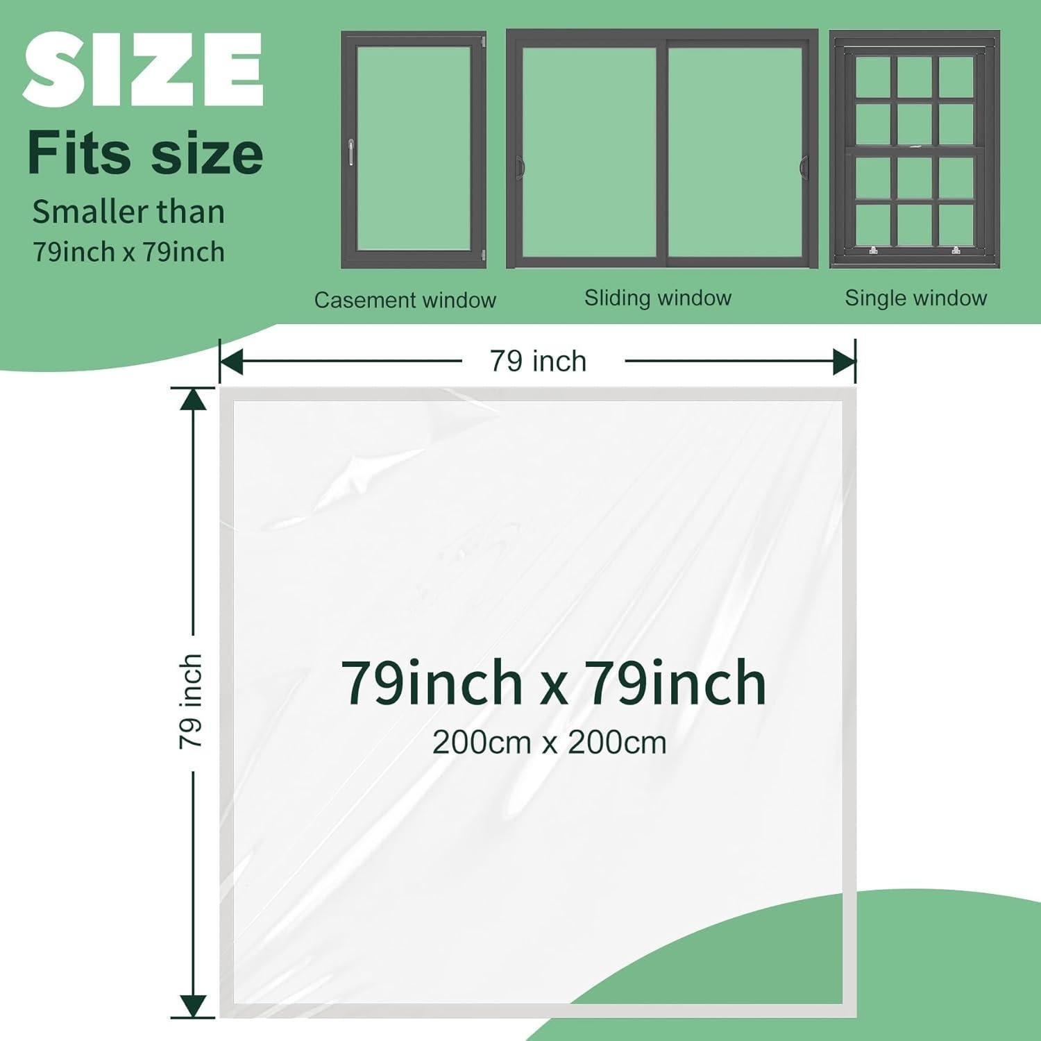 Kit Aislamiento Ventanas 200x200 cm Plástico Transparente Reutilizable