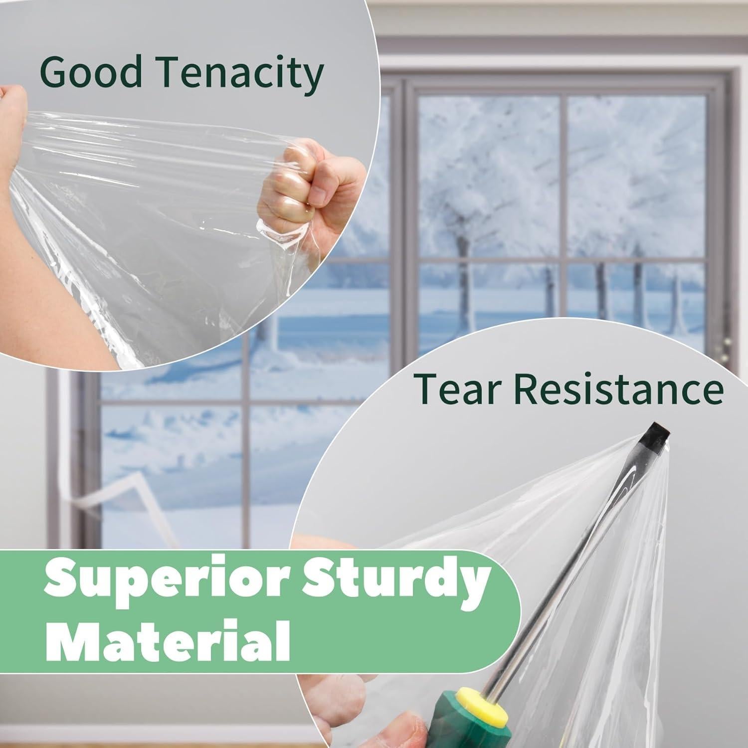 Kit Aislamiento Ventanas 200x200 cm Plástico Transparente Reutilizable