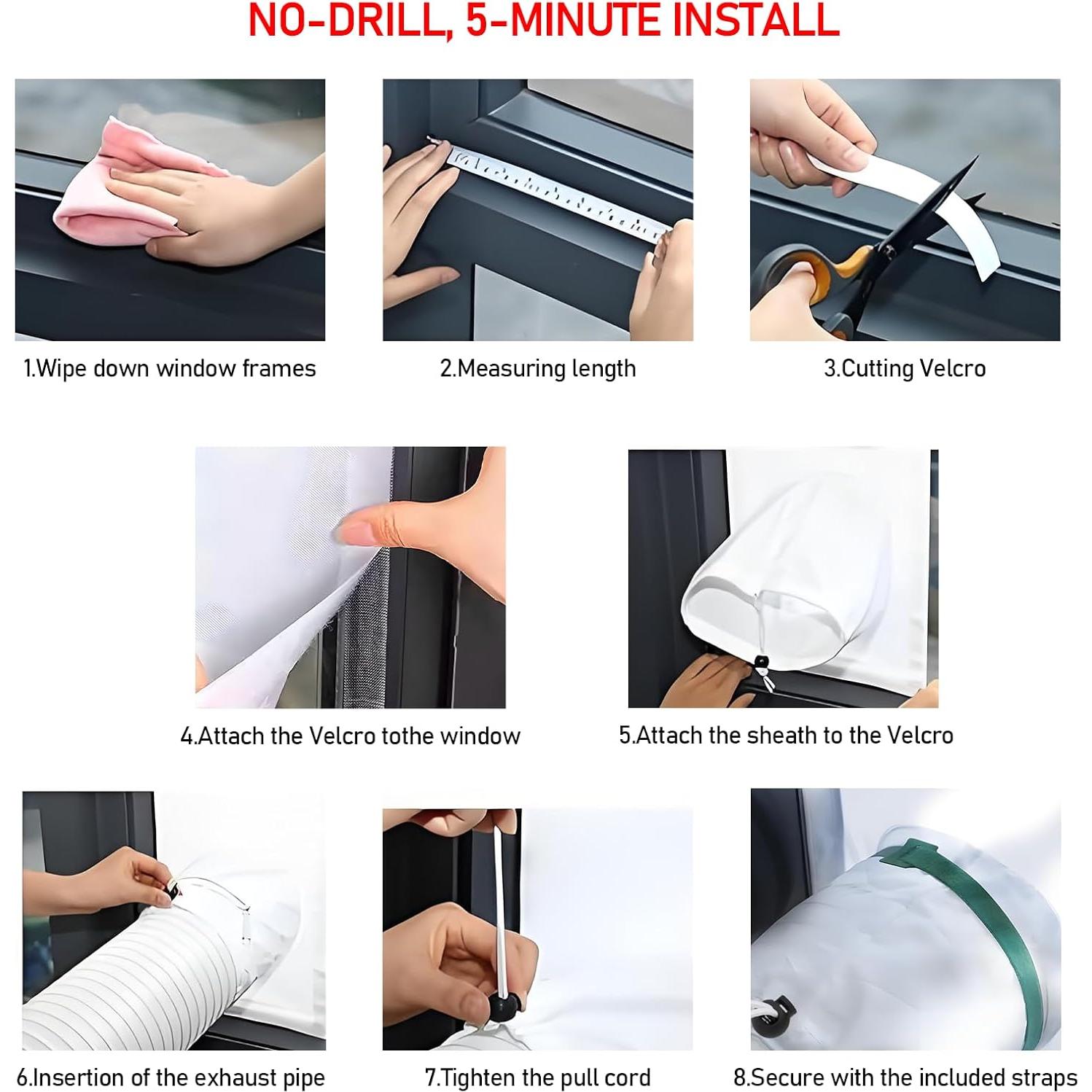 Kit Sello Ventana Aire Acondicionado Portátil MingQiEven 40-160 cm