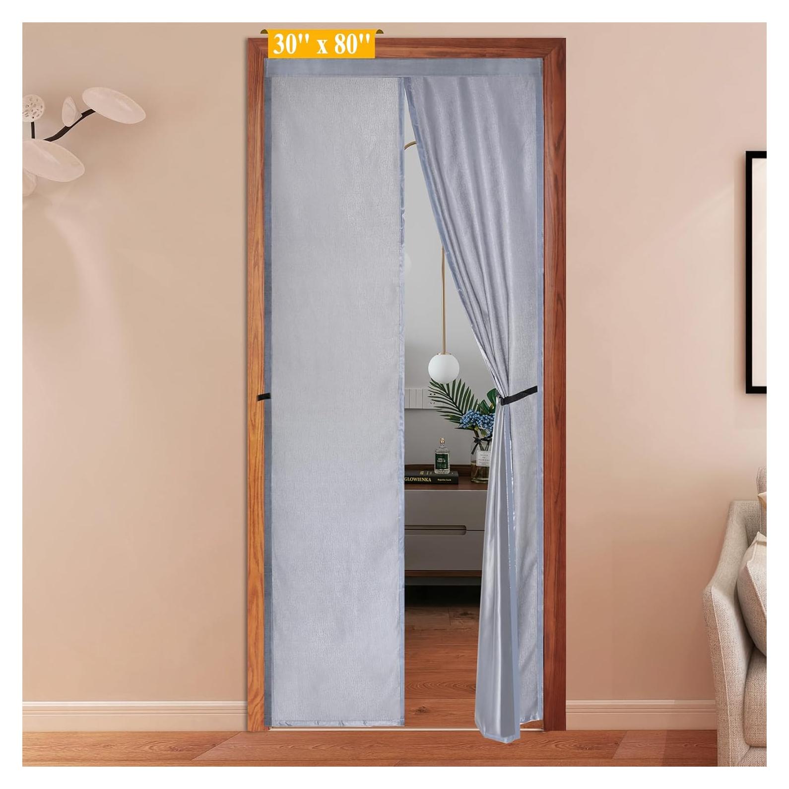Cortina de Puerta Aislada Magnética SANJINFON 81x205 cm Gris