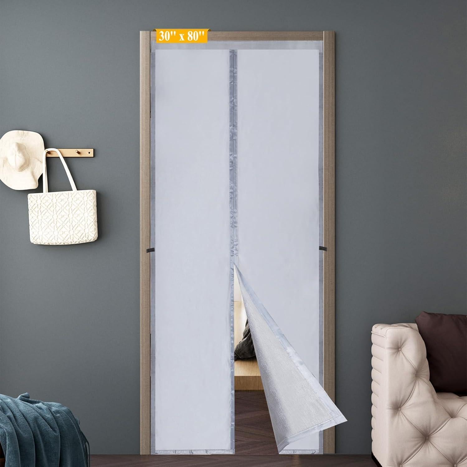 Cortina de Puerta Aislada Magnética SANJINFON 81x205 cm Gris