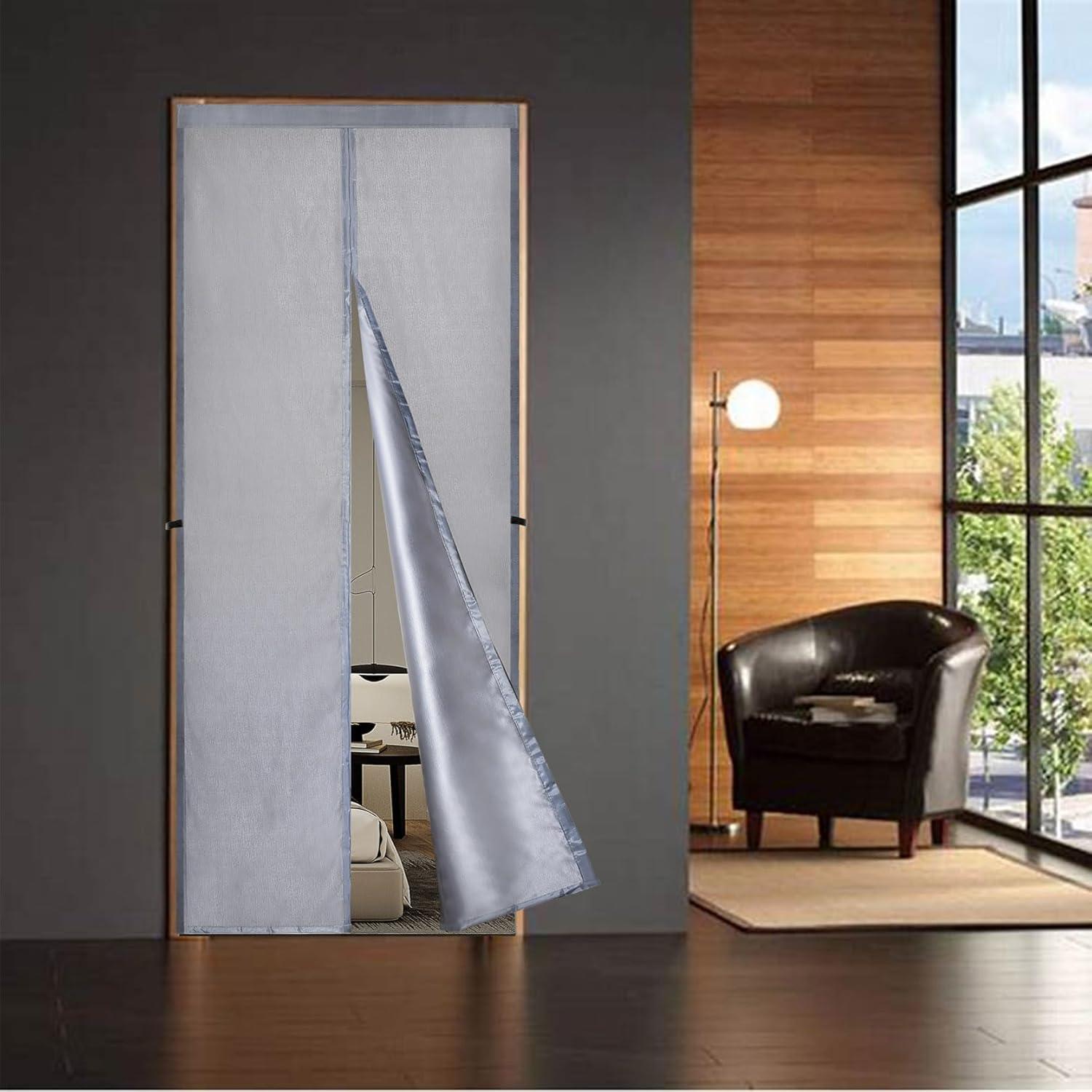 Cortina de Puerta Aislada Magnética SANJINFON 81x205 cm Gris