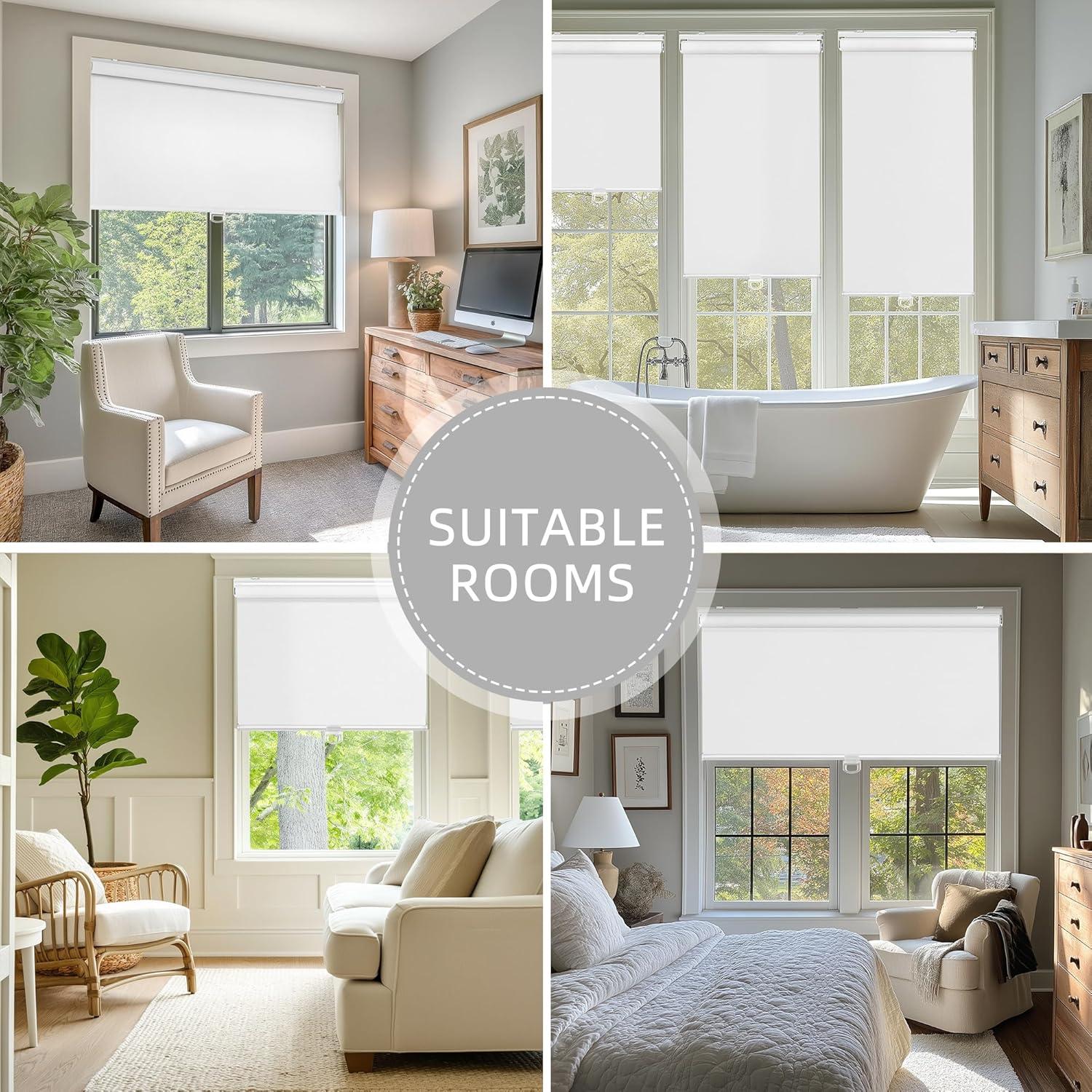 Persiana enrollable blackout ChrisDowa 55.88x182.88 cm blanca