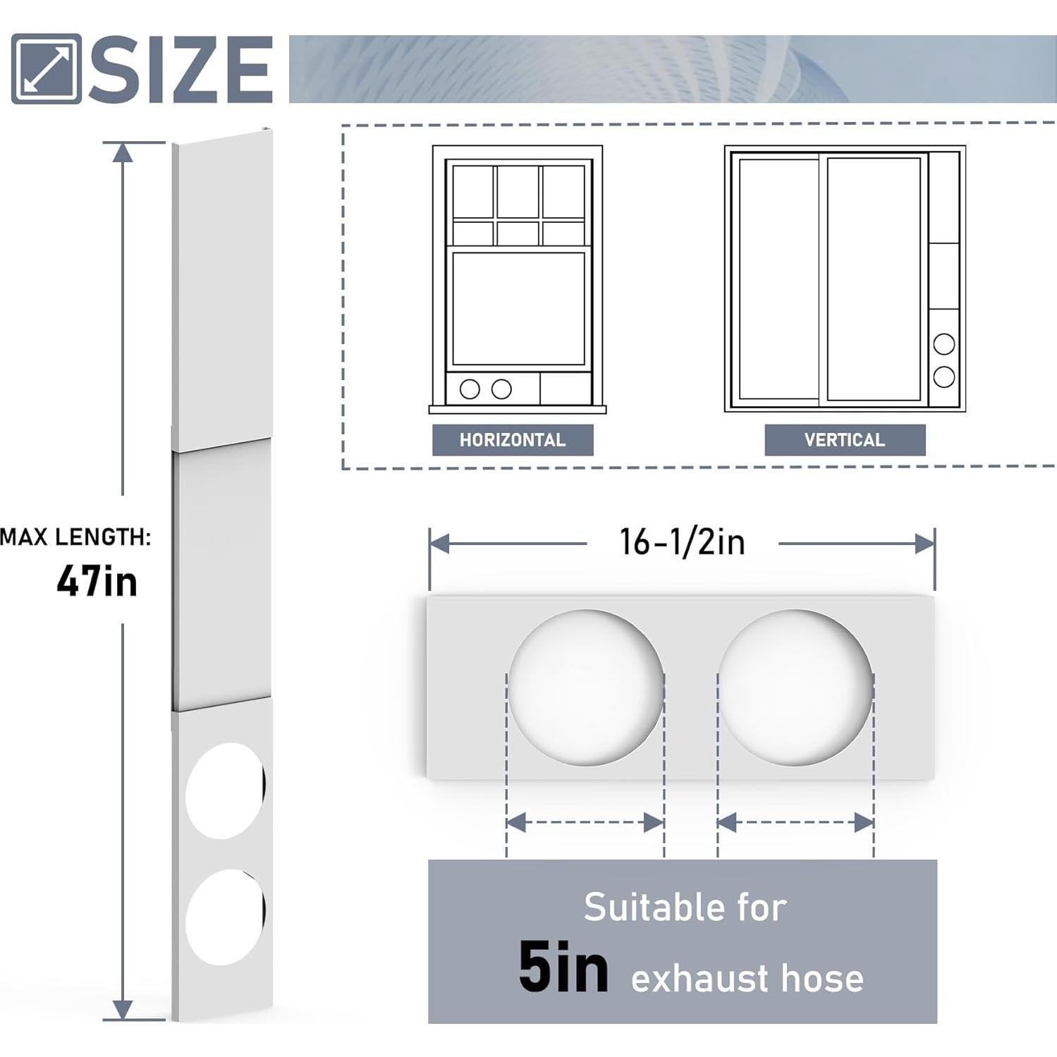 Kit Ventana Aire Acondicionado Portátil Doble Manguera Flamorrow