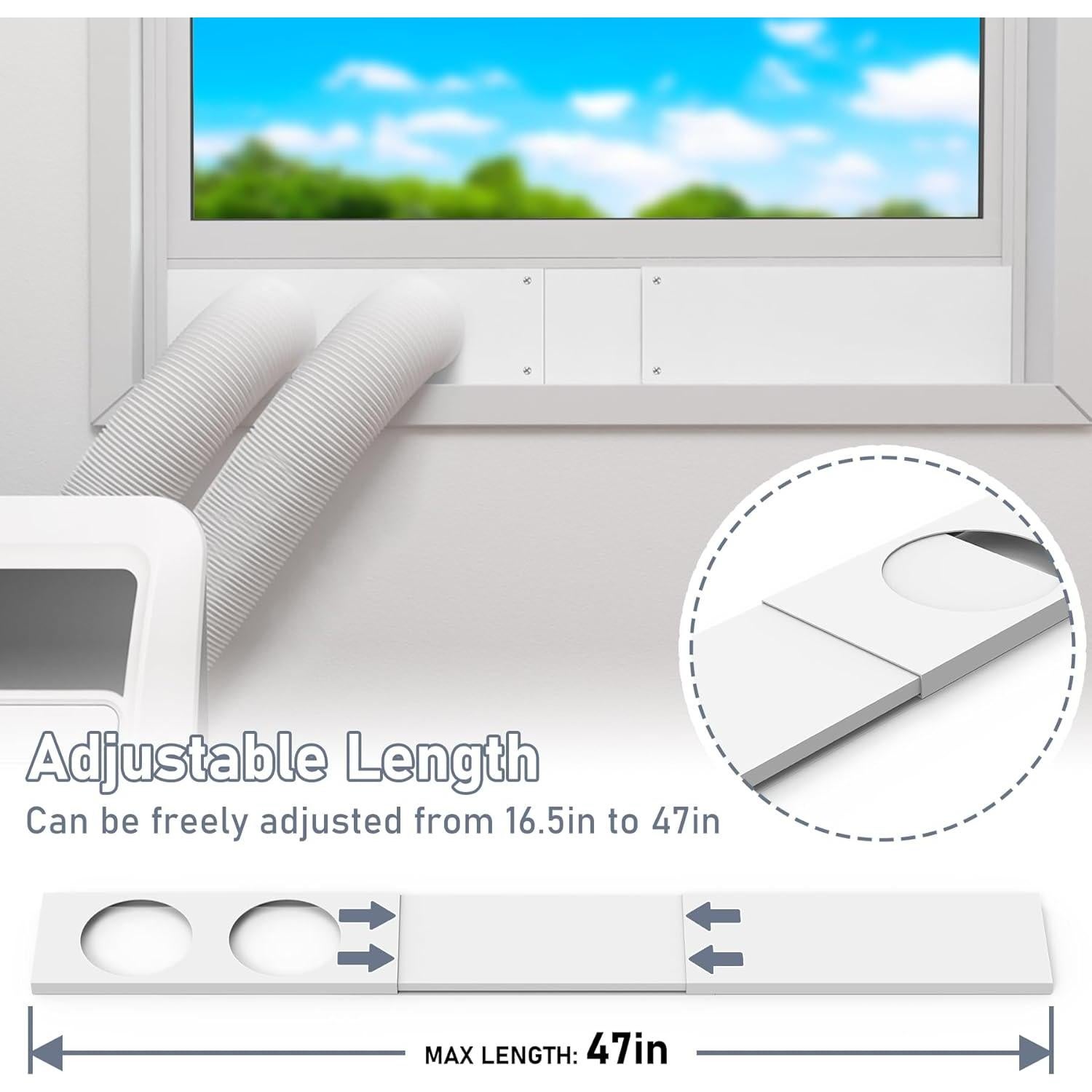 Kit Ventana Aire Acondicionado Portátil Doble Manguera Flamorrow