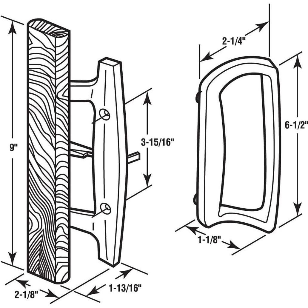 Juego de Manijas Reversibles HauSun para Puertas Corredizas Blanco