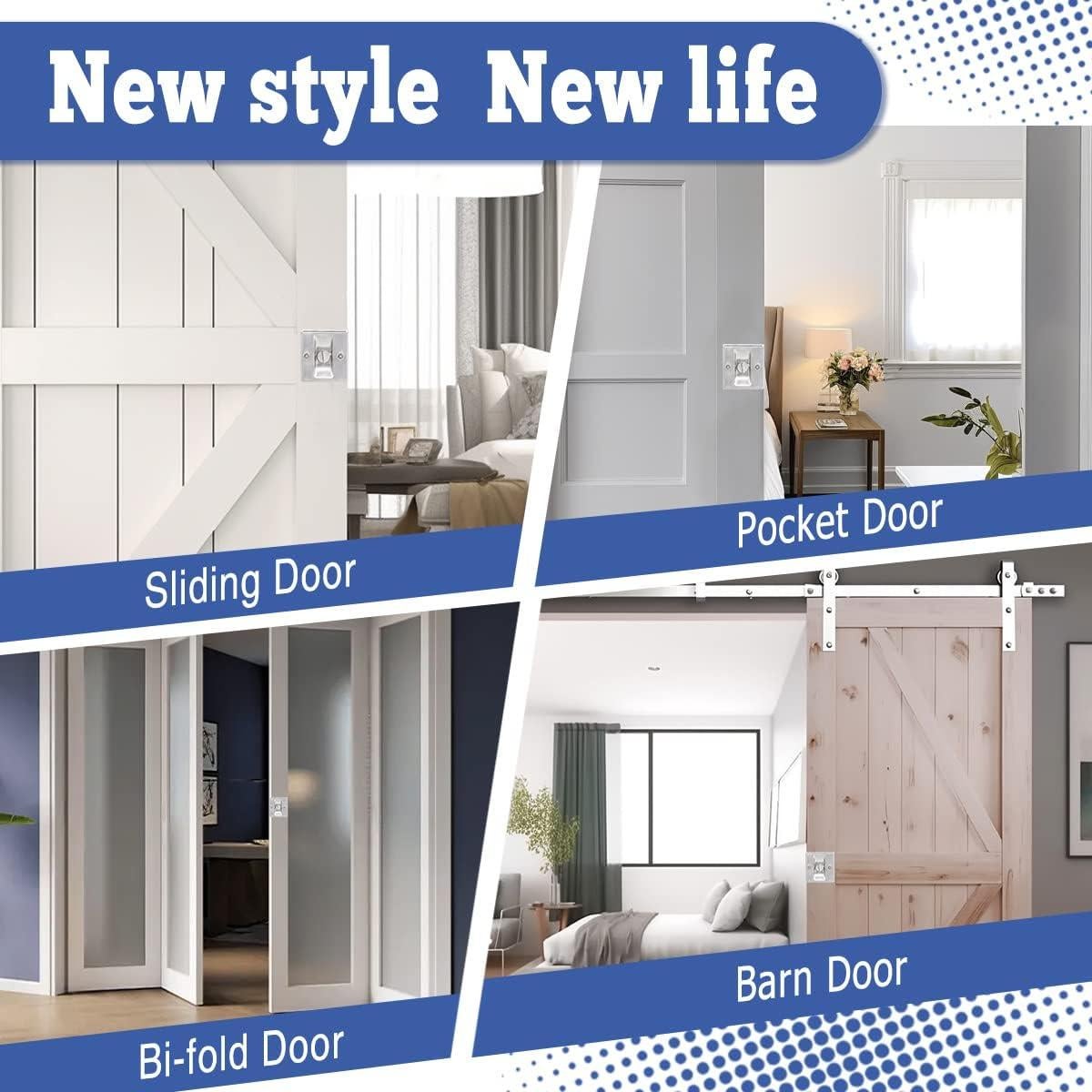 Cerradura de Puerta Corredera HOMOTEK Niquel Cepillado 6.2 oz