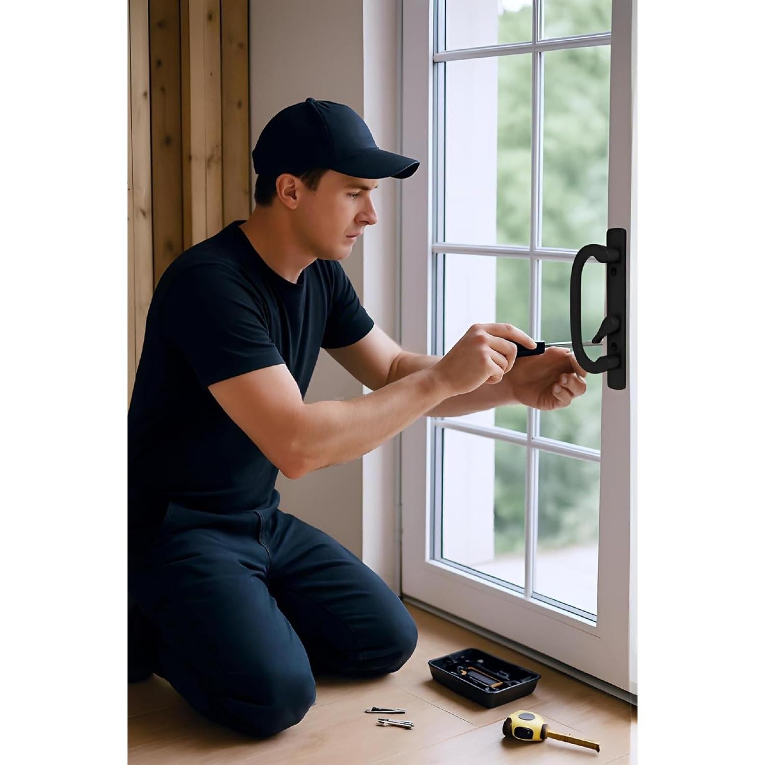 Juego de Manija de Puerta Corredera Ruigrit con Cerradura Offset