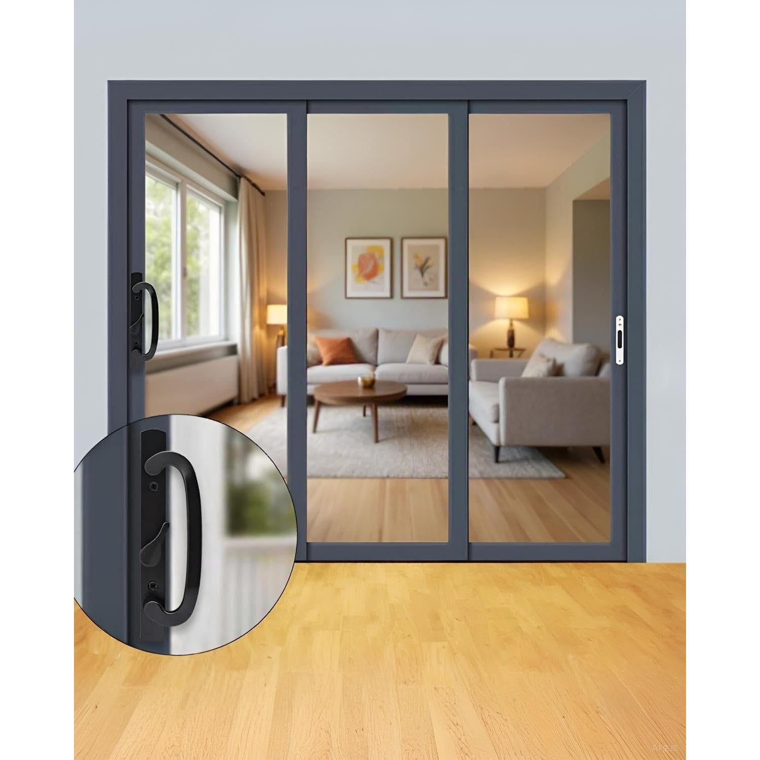 Juego de Manija de Puerta Corredera Ruigrit con Cerradura Offset