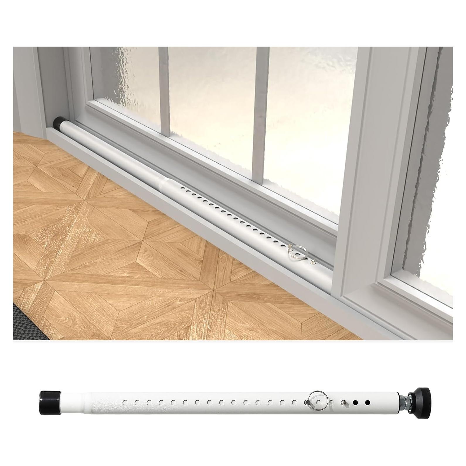 Barra de Seguridad Ajustable Feblomst para Puertas Corredizas 45.72-129.54 cm - Blanca