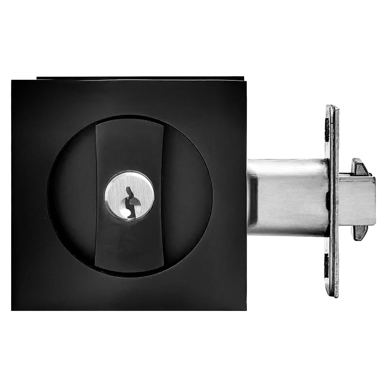 Cerradura de puerta corredera con llave Senharvest - Negro