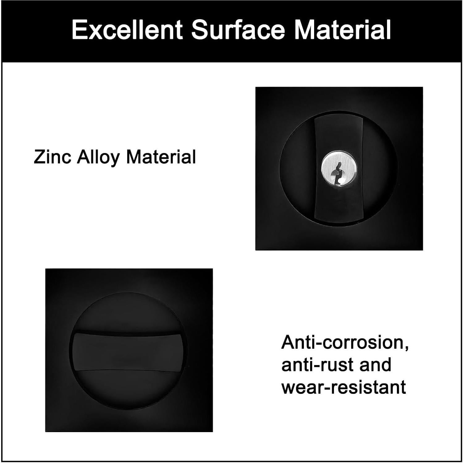 Cerradura de puerta corredera con llave Senharvest - Negro