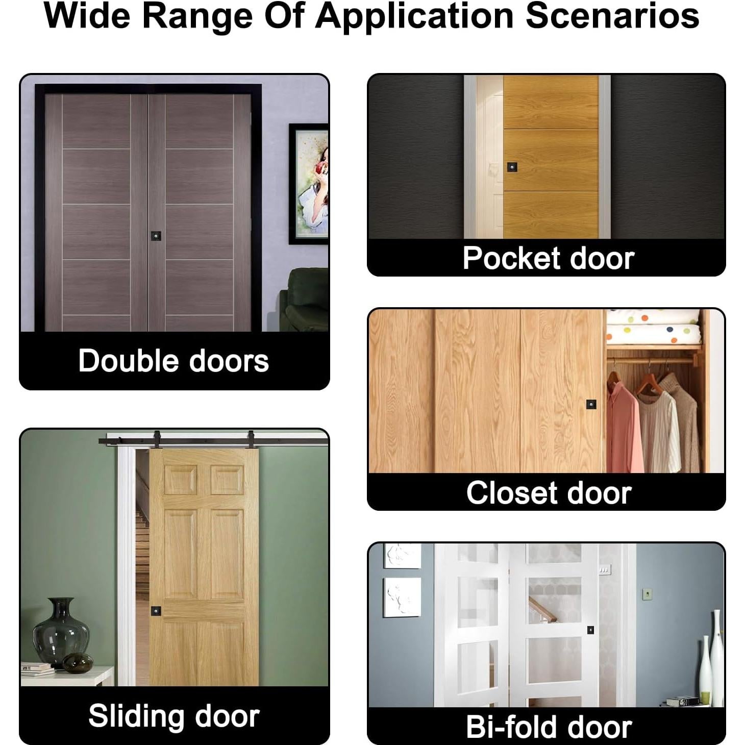 Cerradura de puerta corredera con llave Senharvest - Negro