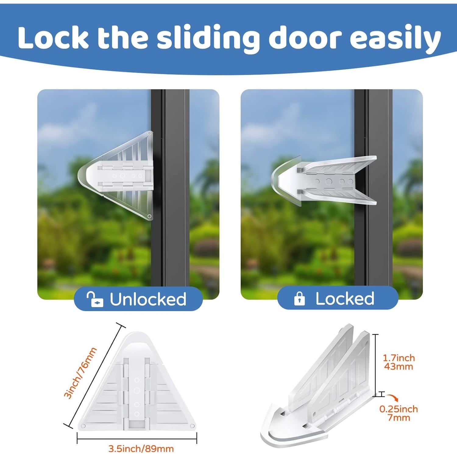 Cerradura de Puerta Deslizante CALDEVER para Niños - Paquete de 4