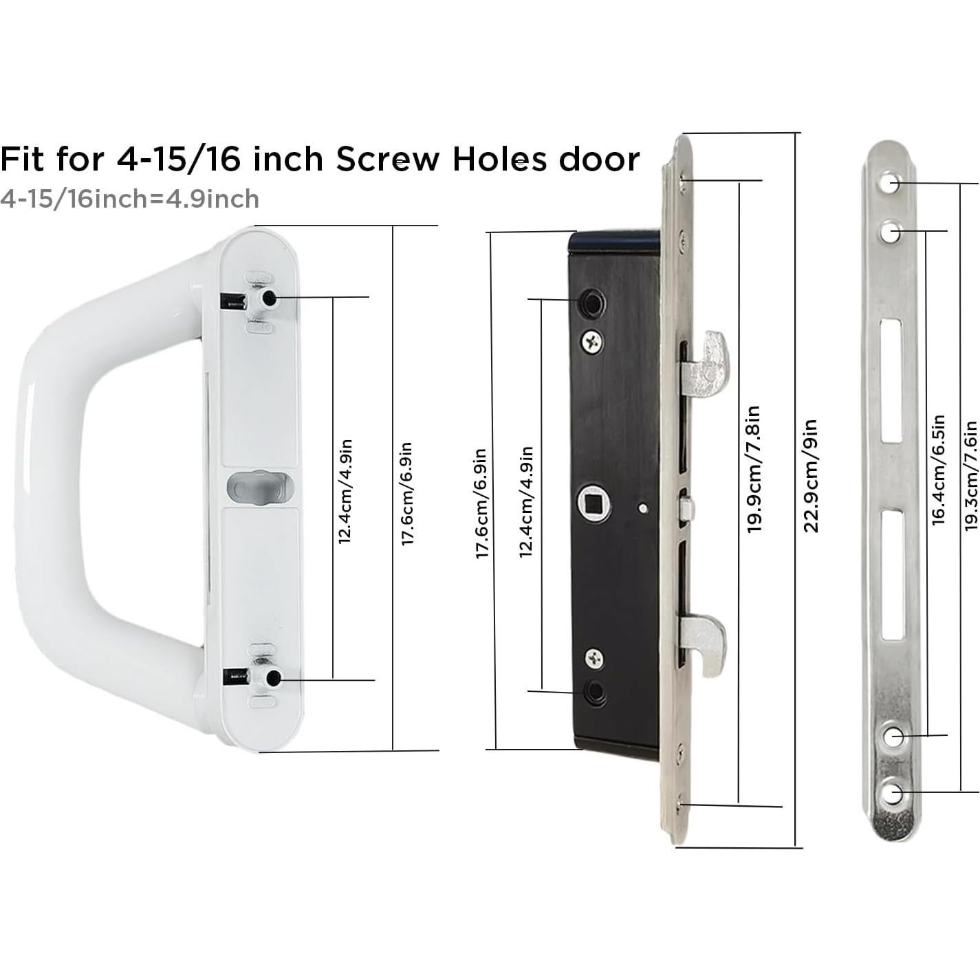 Juego de Manija para Puerta Corrediza Augenweide Blanco 12.54 cm