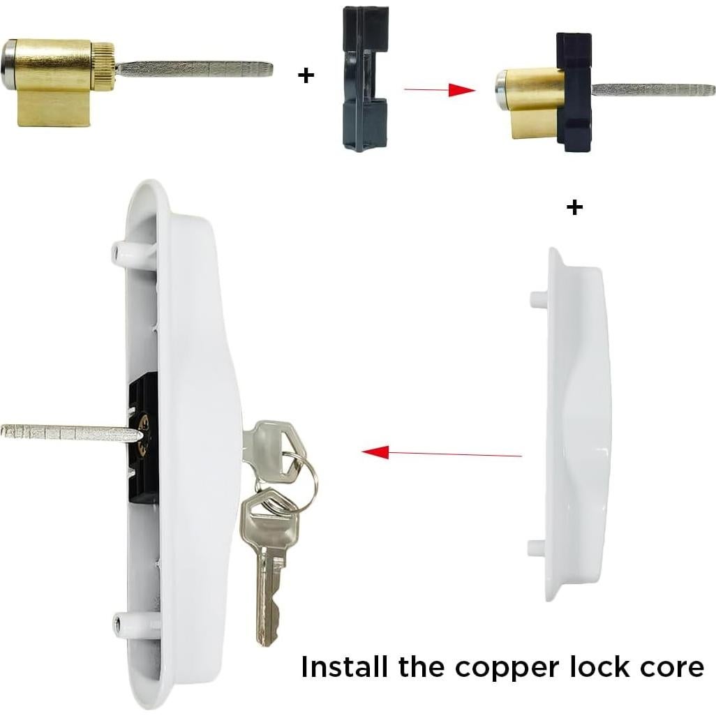 Juego de Manija para Puerta Corrediza Augenweide Blanco 12.54 cm