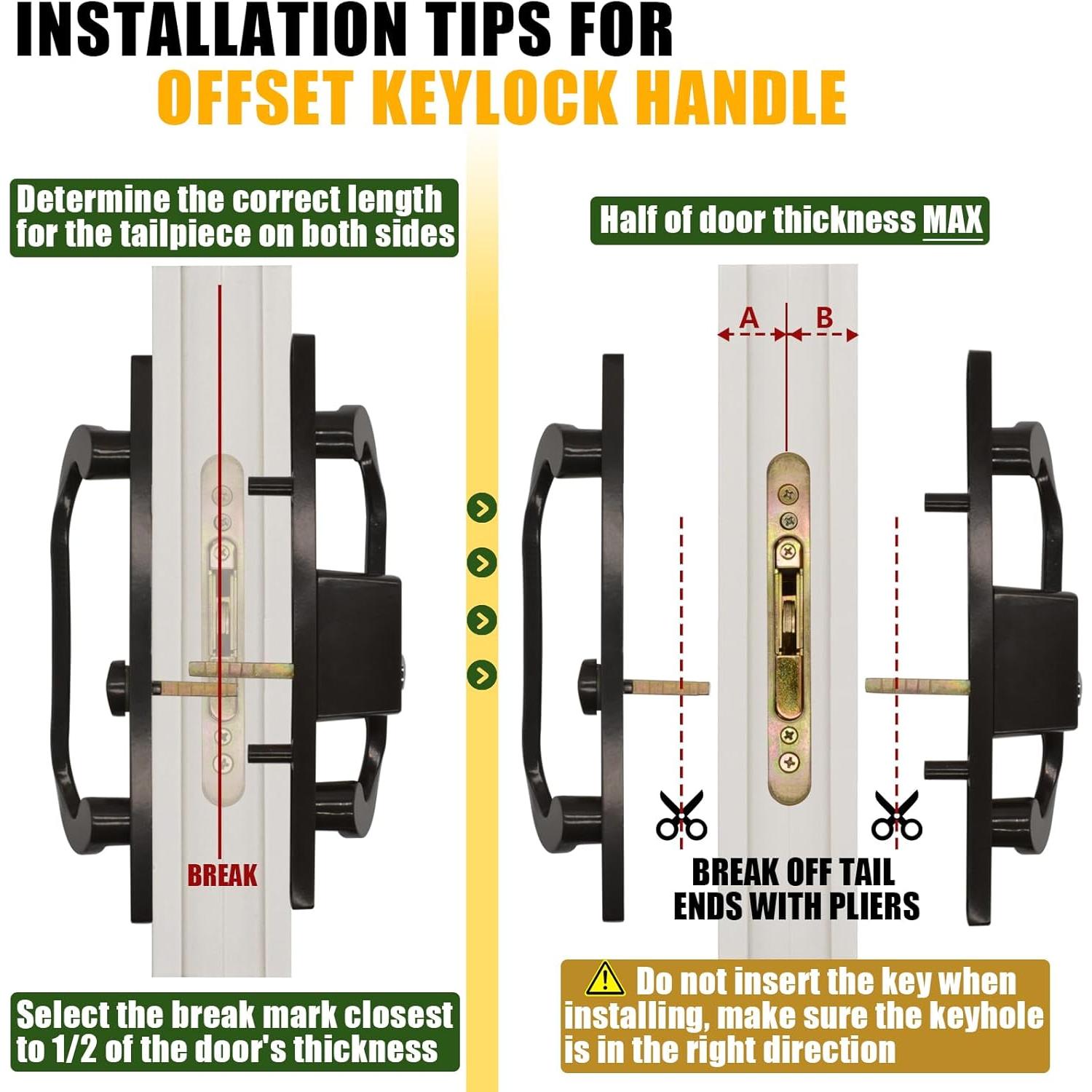 Juego de Manijas de Puerta Deslizante Eockatoo con Cerradura Negra