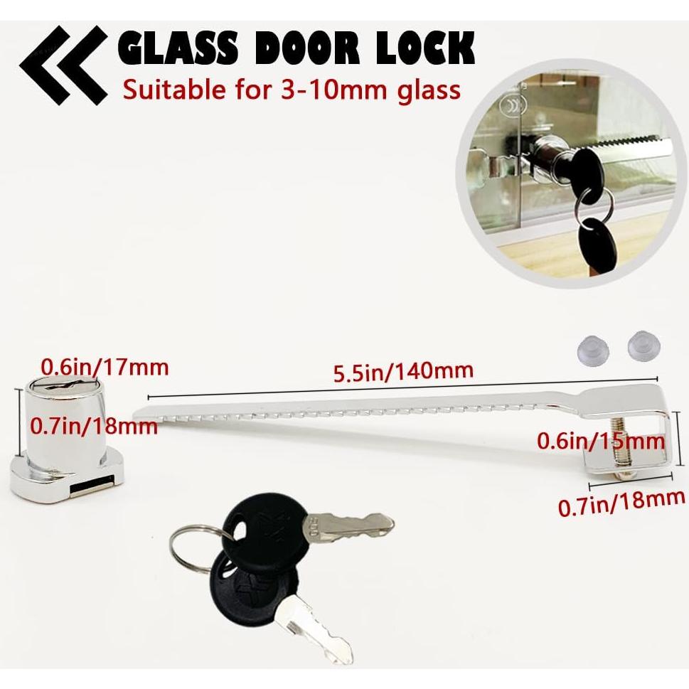 Cerradura de Trinquete QEDT para Puerta de Vidrio Deslizante