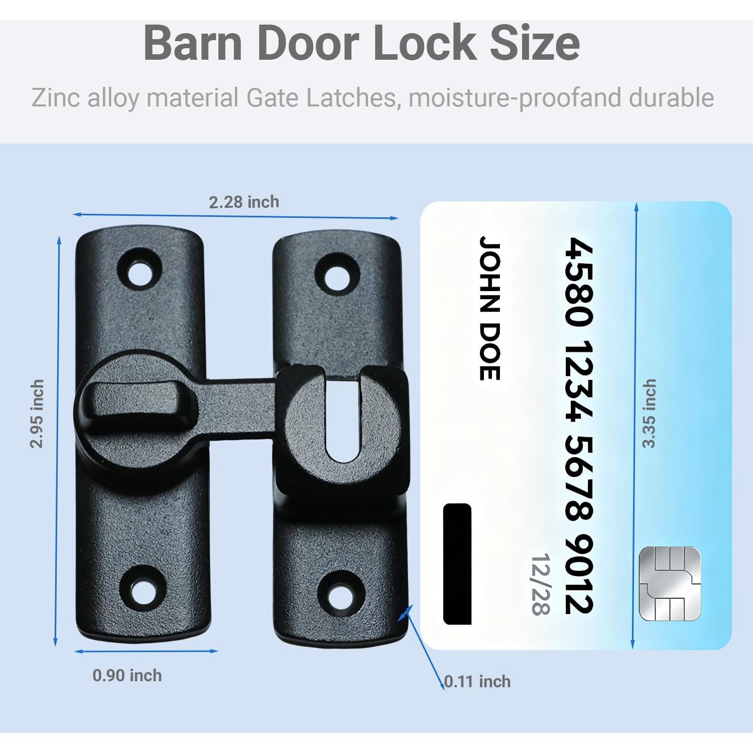 Cerradura de Puerta de Granero Cixuaiti 90/180 Grados Negra
