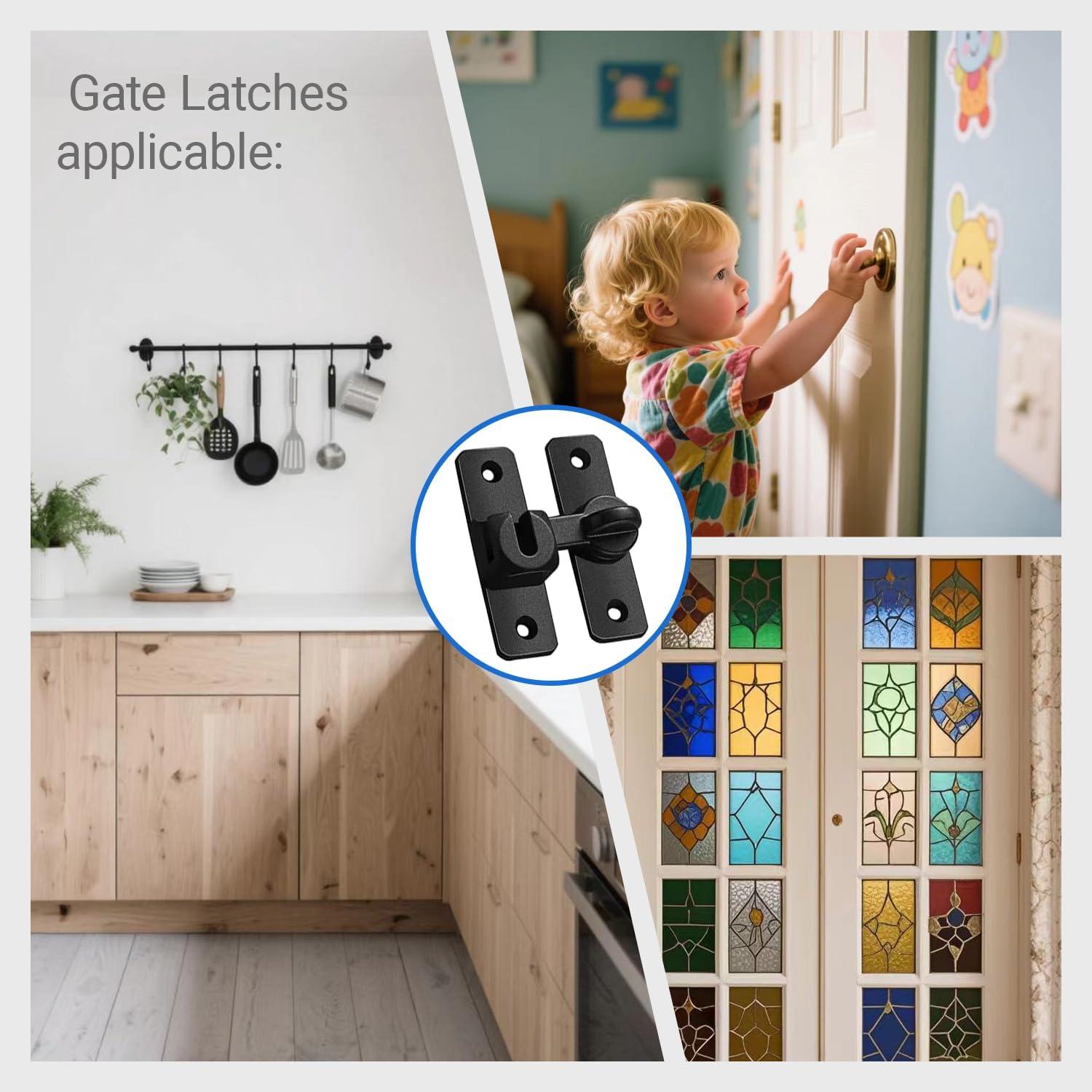 Cerradura de Puerta de Granero Cixuaiti 90/180 Grados Negra