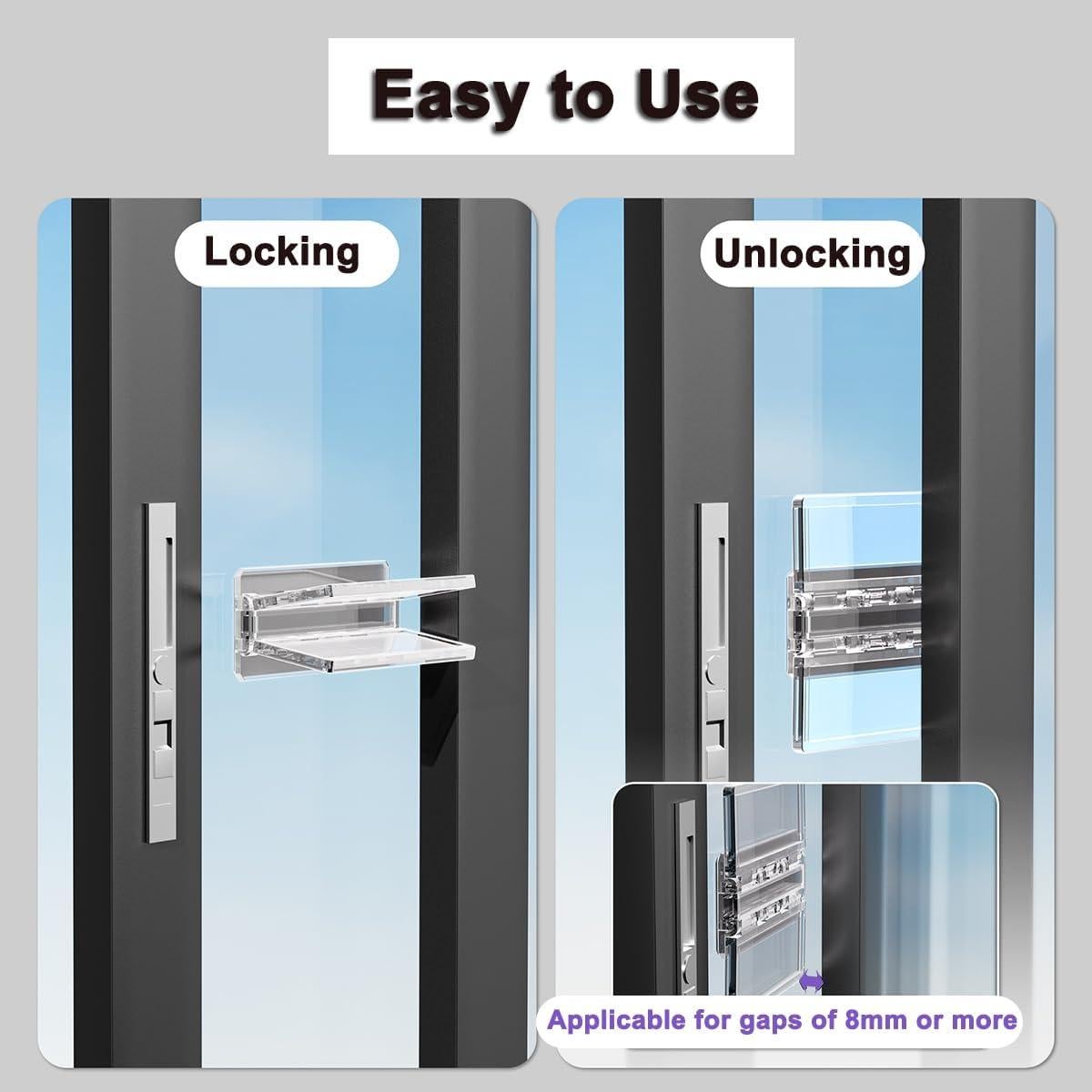 Cerraduras de Puerta Corredera KongNai para Niños 4 Pcs