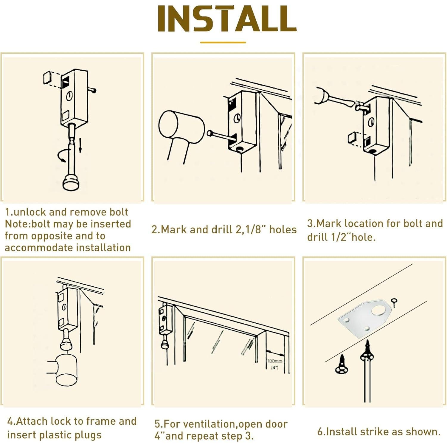 Cerradura de Puerta Deslizante Dunzy con Llave - 2 Piezas